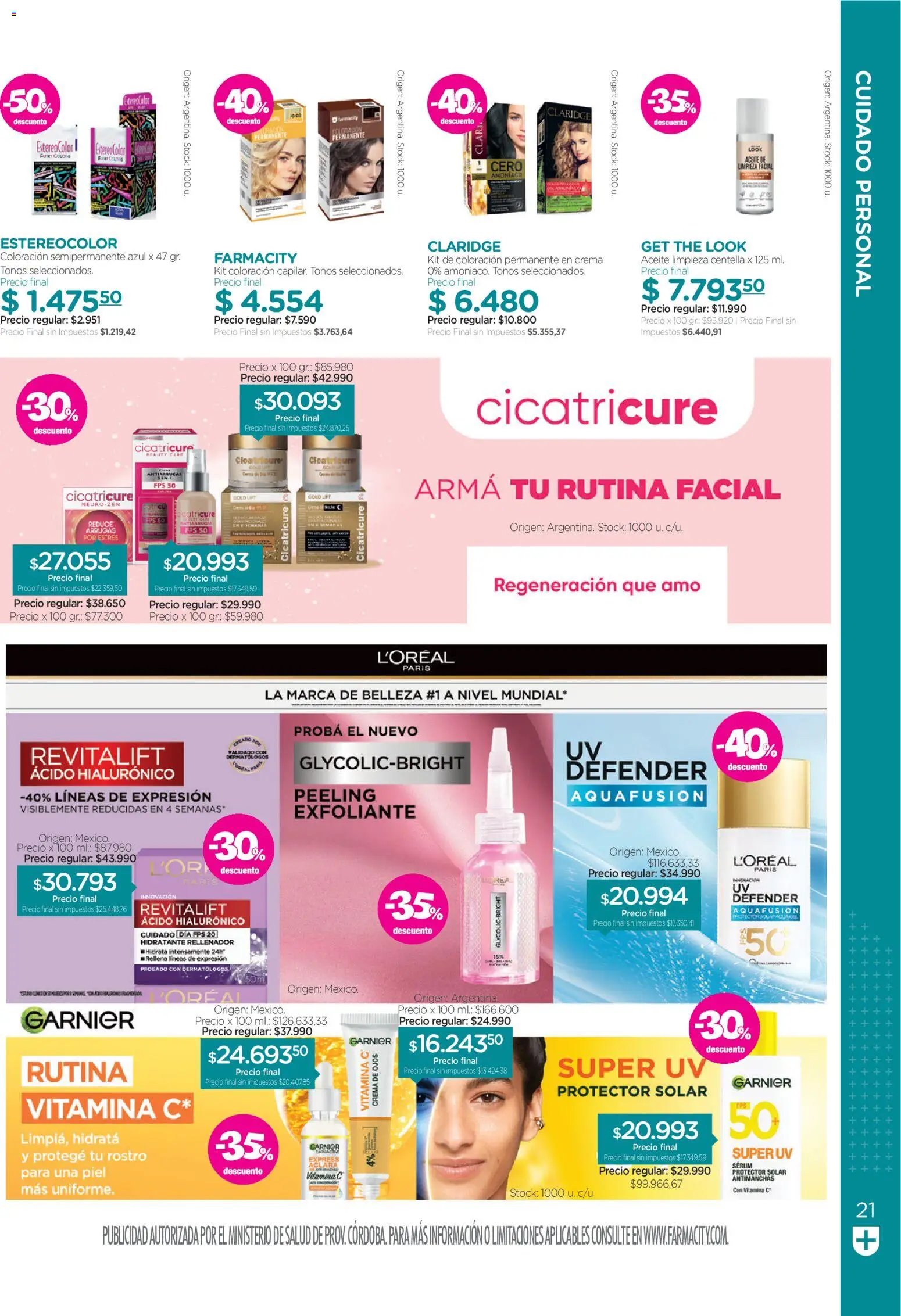 Farmacity catálogo │ válido desde el 01/09/2026 | Página: 21 | Productos: Aceite, Serum, Protector solar, Crema