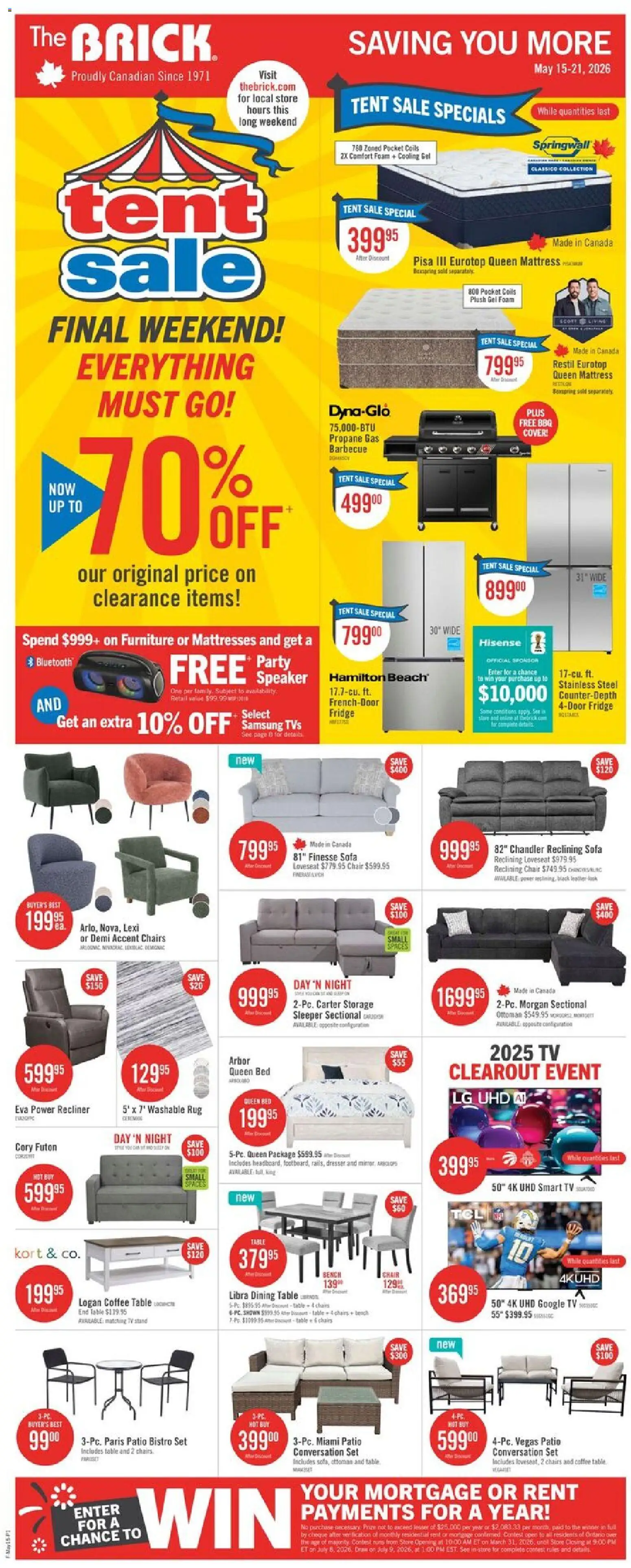 The Brick flyer valid from 15.05.2026 | Page: 1 | Products: Coffee table, Table, Chair, Coffee