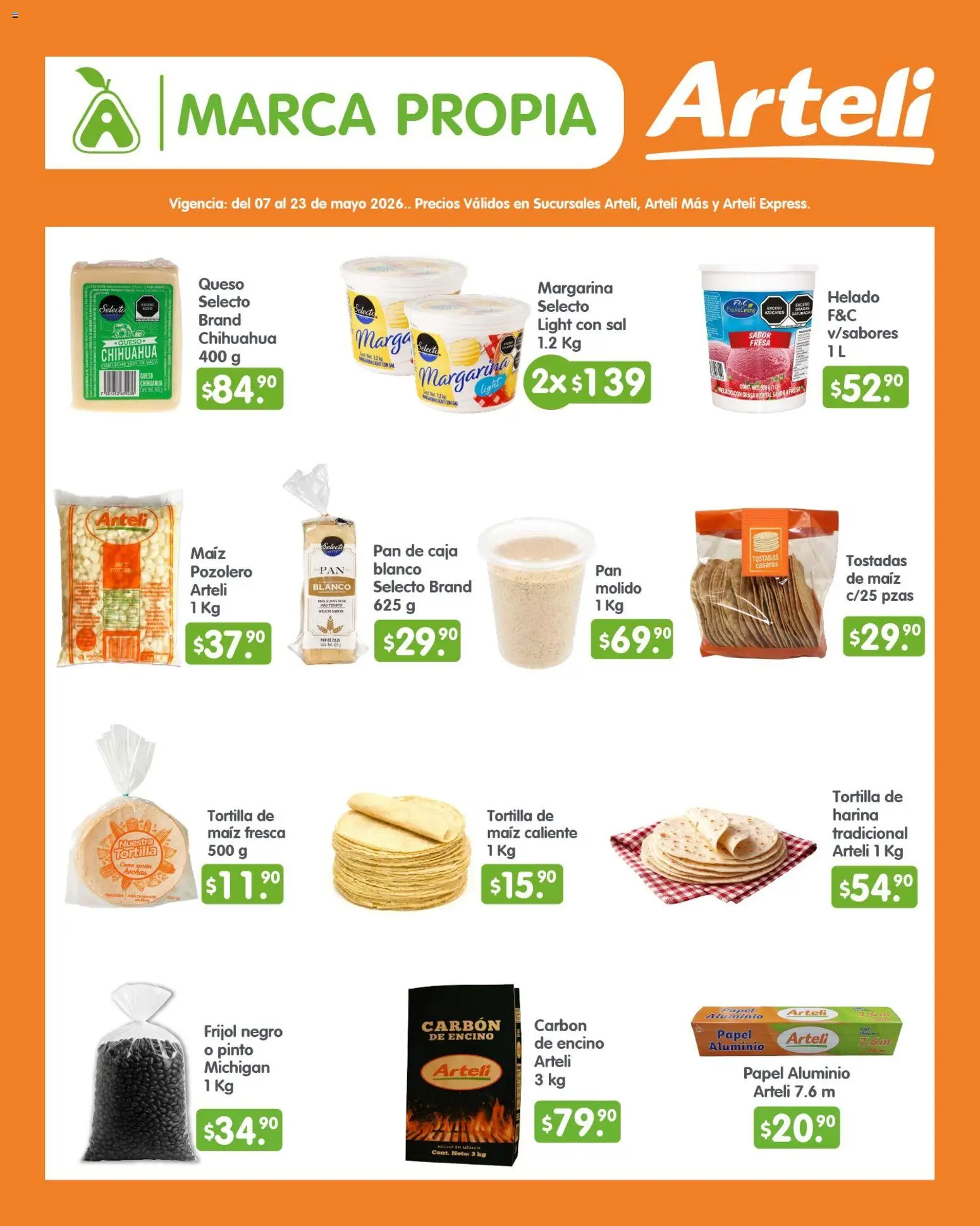 Nuevas ofertas de Arteli válidas en toda la República Mexicana desde el 07.05.2026. ¡Encuentra las mejores ofertas en Arteli folleto Quincenal! | Página: 2 | Productos: Maíz, Sal, Queso, Caja