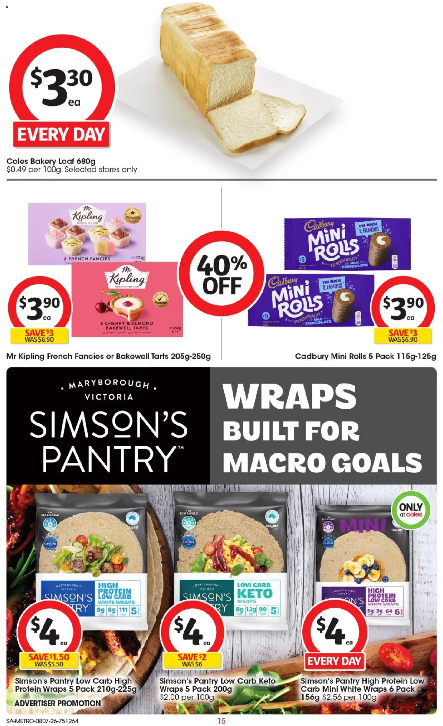 Coles catalogue - valid from 08/07/2026 | Page: 15 | Products: Milk, Chocolate, Bakery