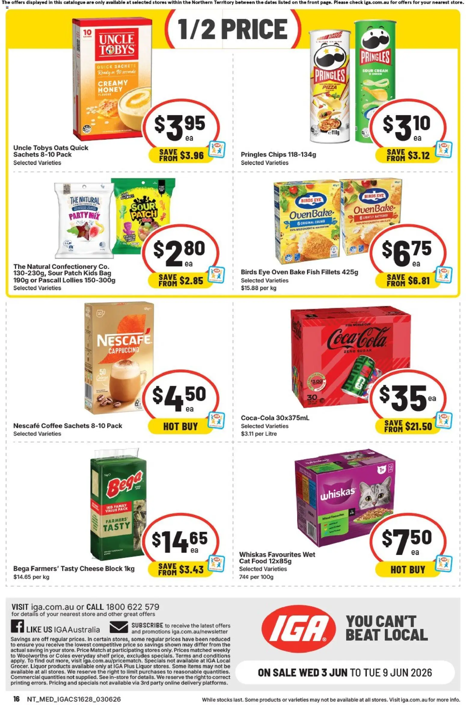IGA catalogue - valid from 03.06.2026 | Page: 16 | Products: Sour cream, Oats, Sugar, Bag