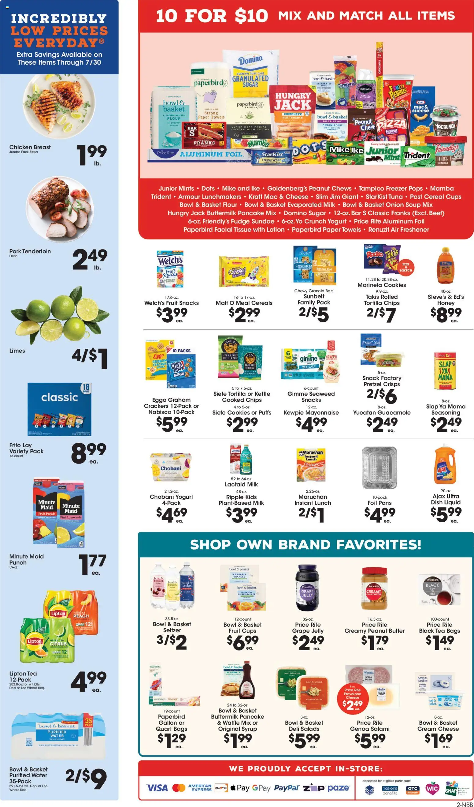Price Rite Weekly Ad - valid from 07/10/2026 | Page: 4 | Products: Pork, Cereals, Cream, Freezer