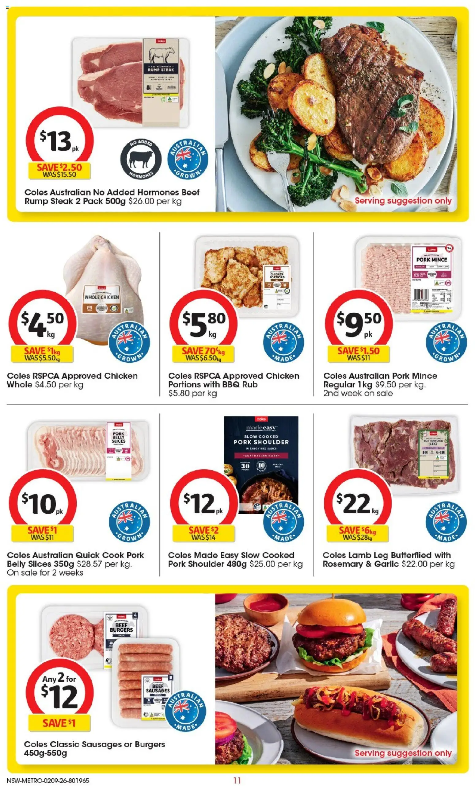 Coles catalogue - valid from 02/09/2026 | Page: 12 | Products: Chicken, Pork, Steak, Sauce