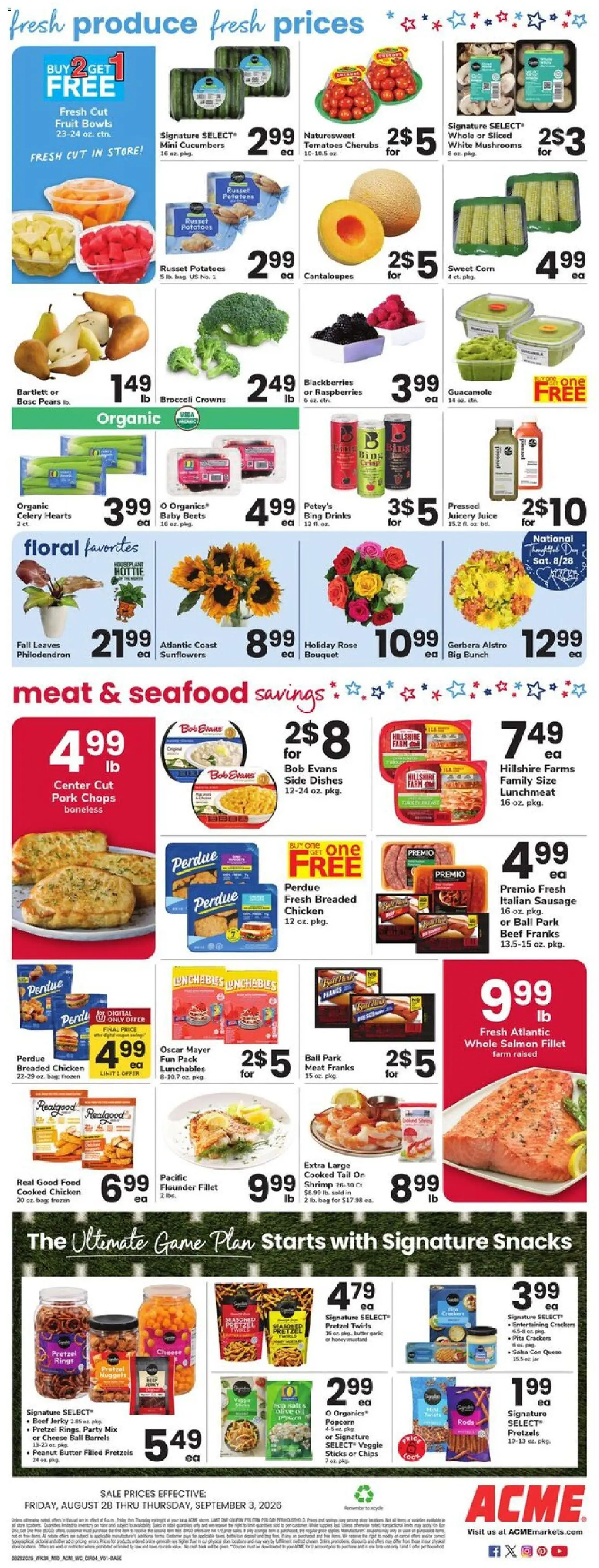 Acme Weekly Ad - valid from 08/28/2026 | Page: 4 | Products: Dishes, Broccoli, Peanut butter, Pears