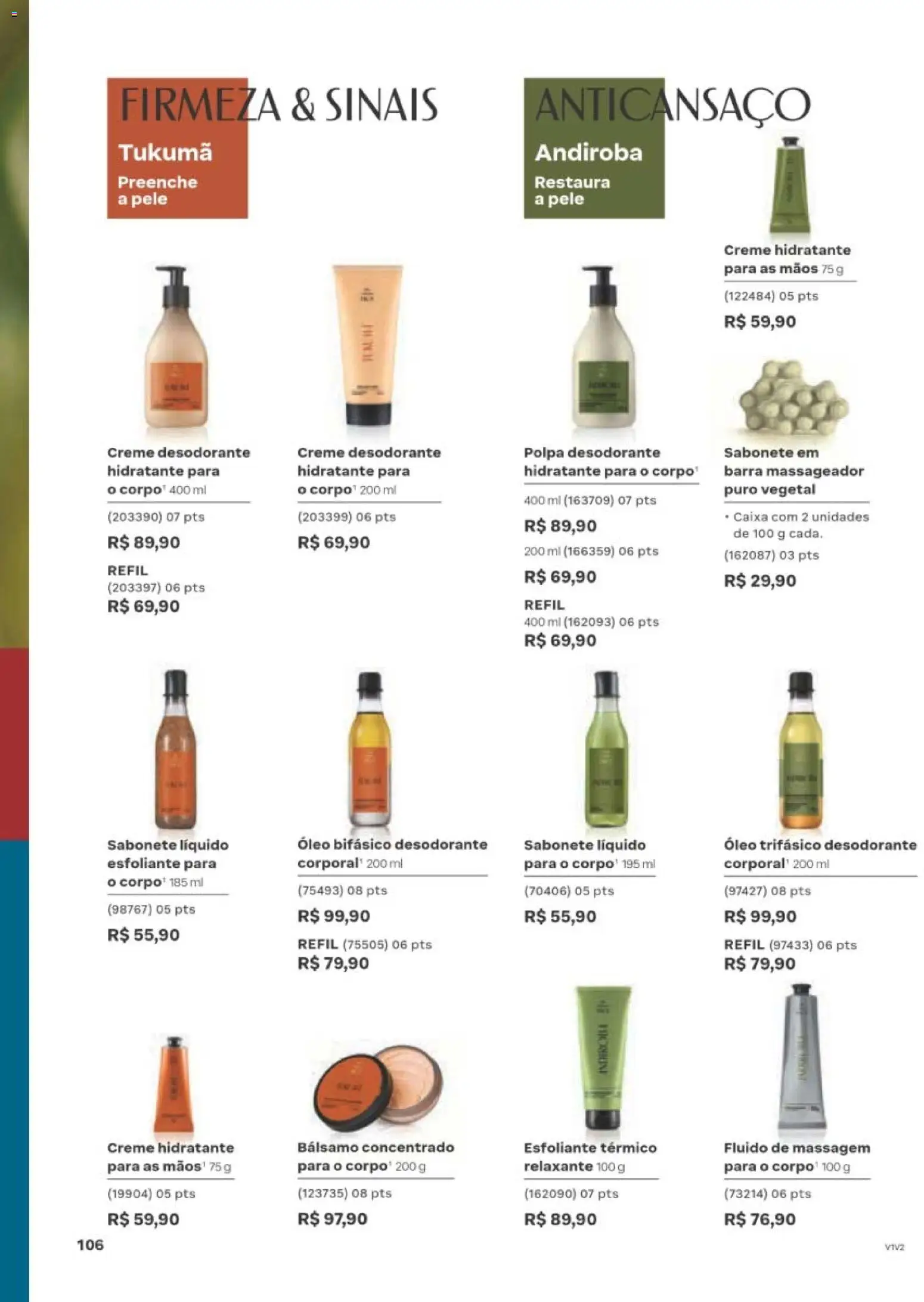 Natura Folheto - válido de 10/08/2026 | Página: 109 | Produtos: Desodorante, Caixa, Óleo, Massageador