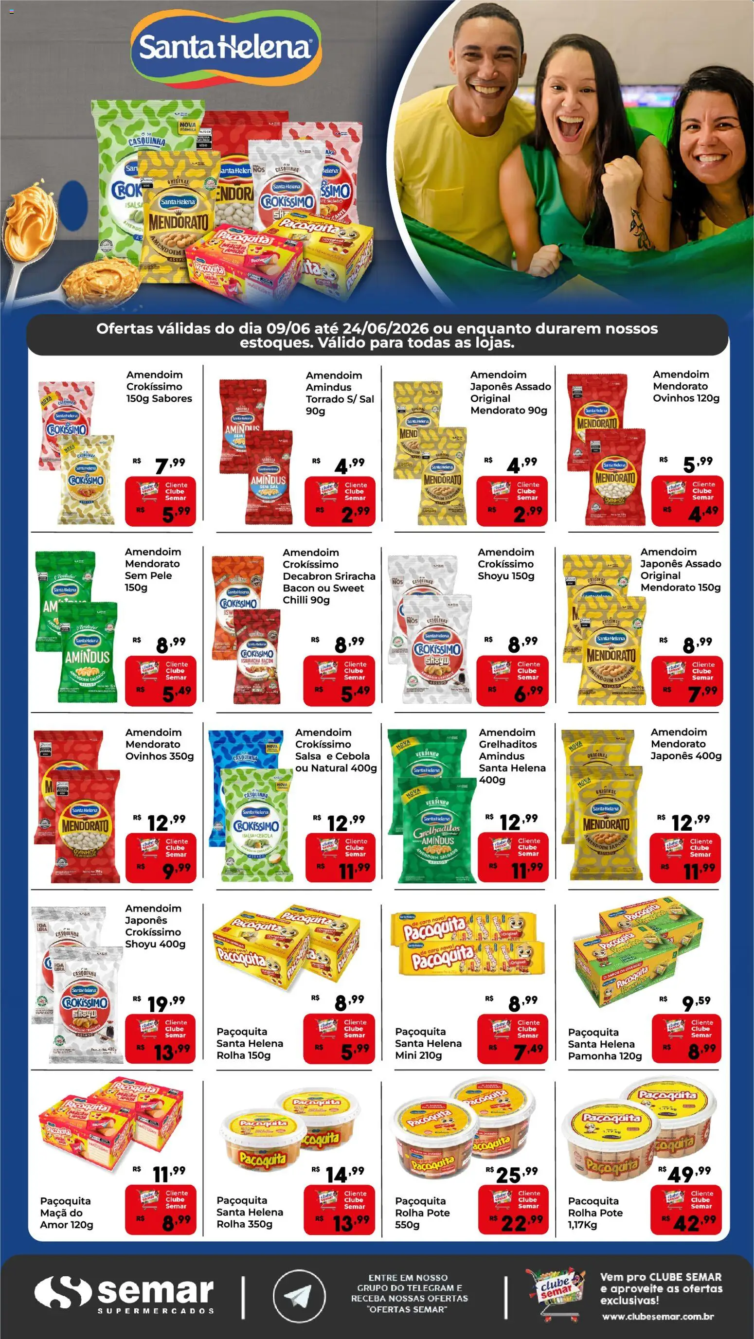 Semar Supermercado Folheto - válido de 09.06.2026 | Página: 1 | Produtos: Cará, Amendoim, Cebola, Sal