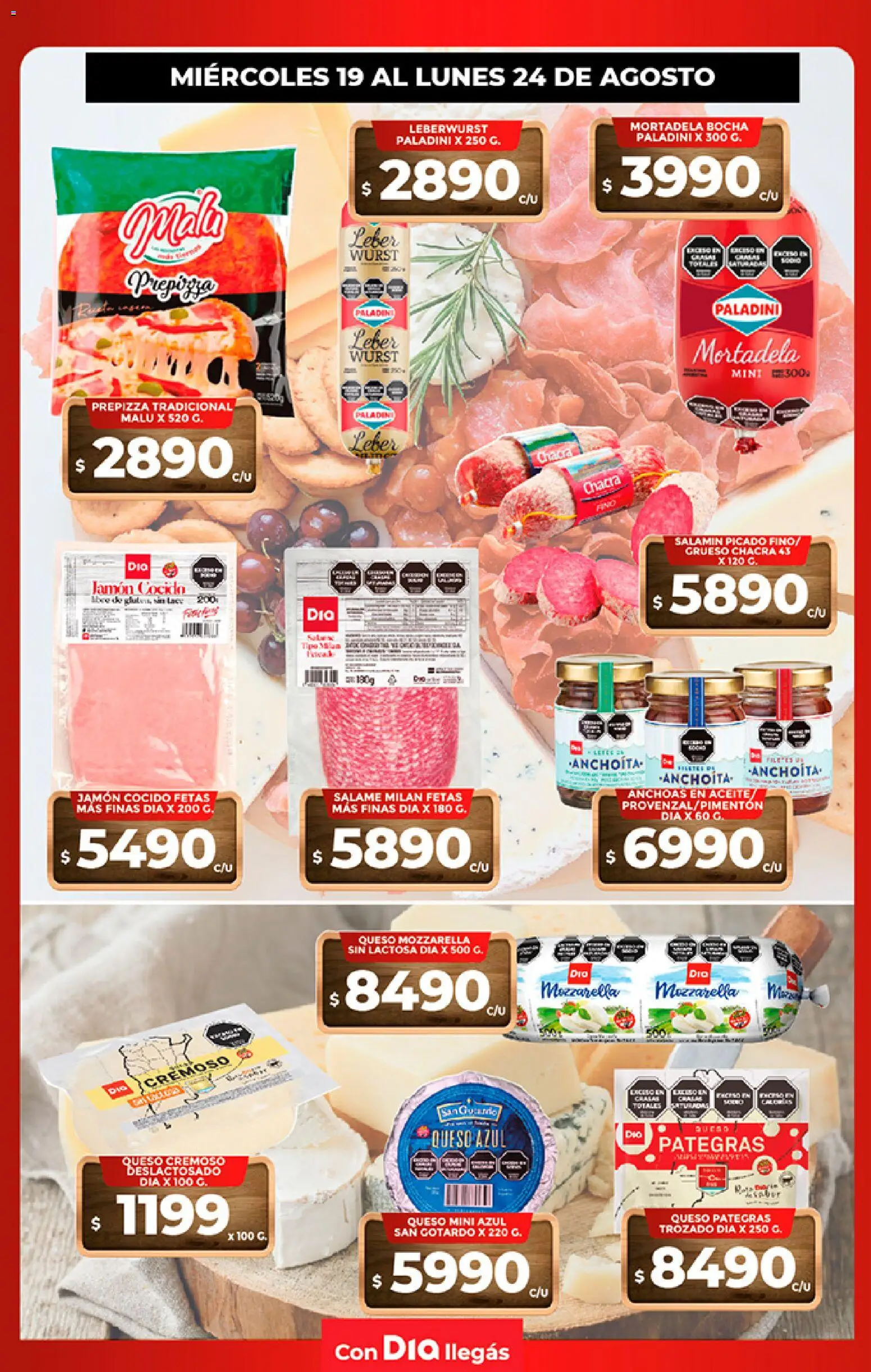 Supermercado DIA - Folleto Frescos │ válido desde el 19/08/2026 | Página: 2 | Productos: Jamón cocido, Mortadela, Aceite, Salame