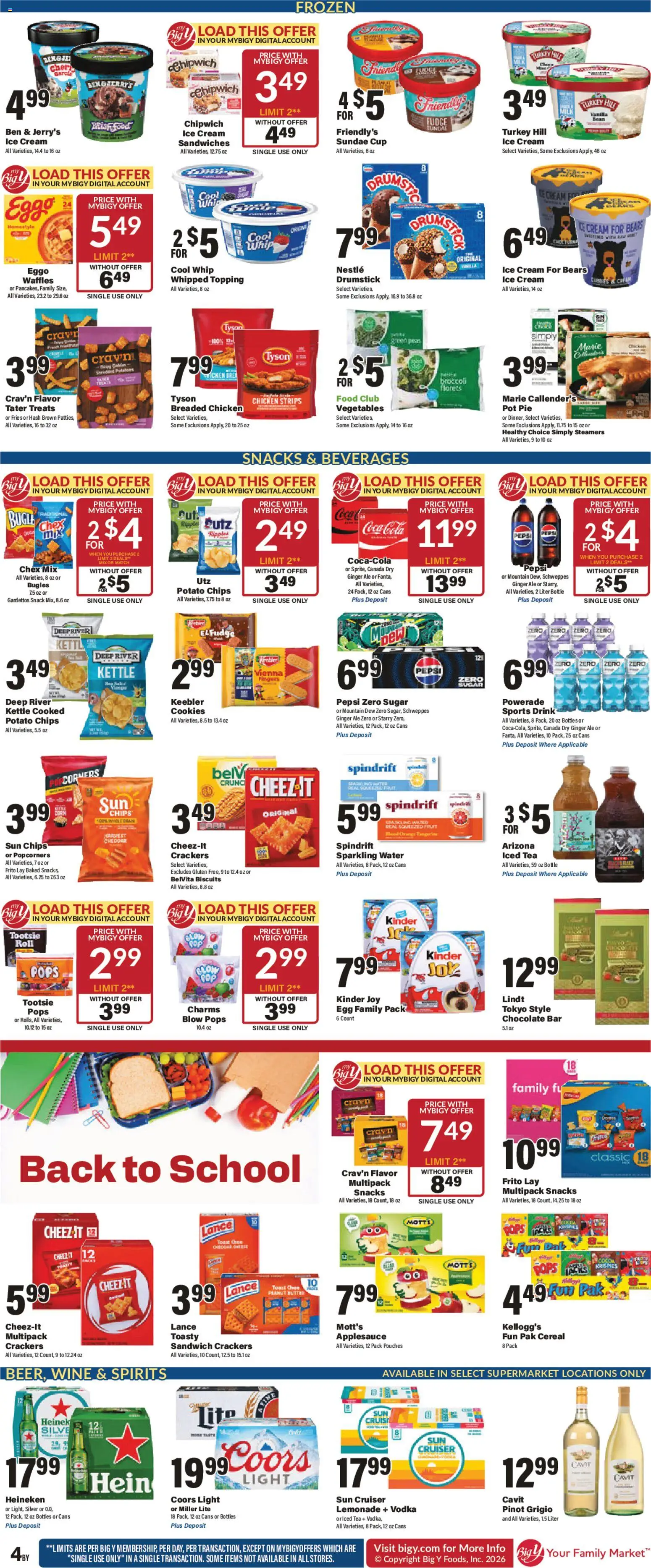 Big Y Weekly Ad - valid from 08/13/2026 | Page: 6 | Products: Beverages, Potato chips, Butter, Cream