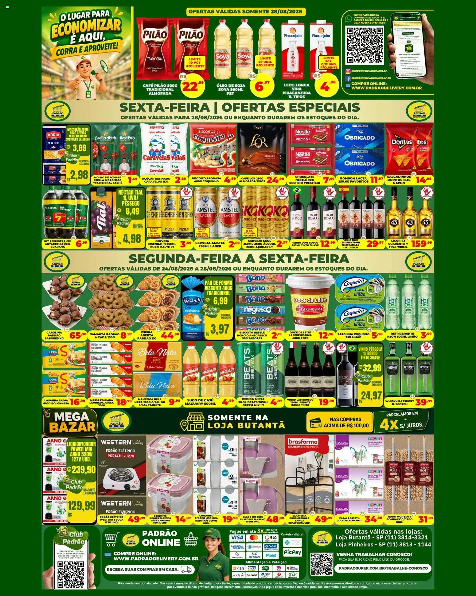 Supermercado Padrão Folheto - válido de 24/08/2026 | Página: 2 | Produtos: Faca, Nata, Refrigerante, Rodo