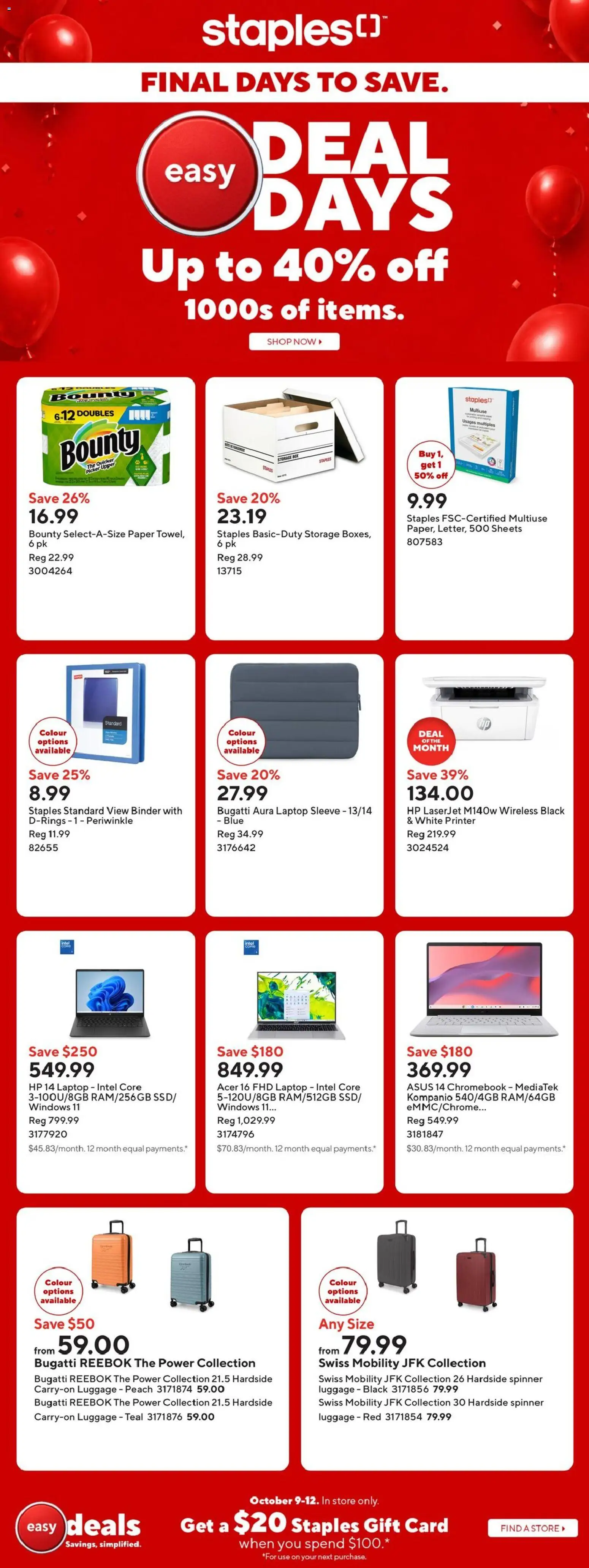 Staples flyer valid from Oct 9, 2026 | Page: 1