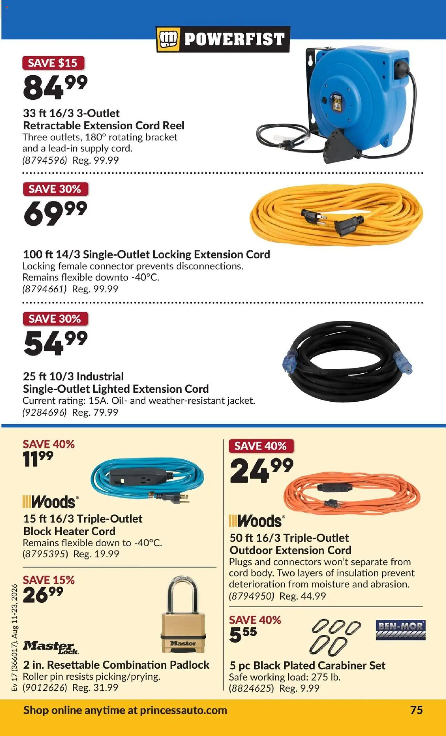 Princess Auto flyer valid from Aug 11, 2026 | Page: 82 | Products: PC, Connector, Oil