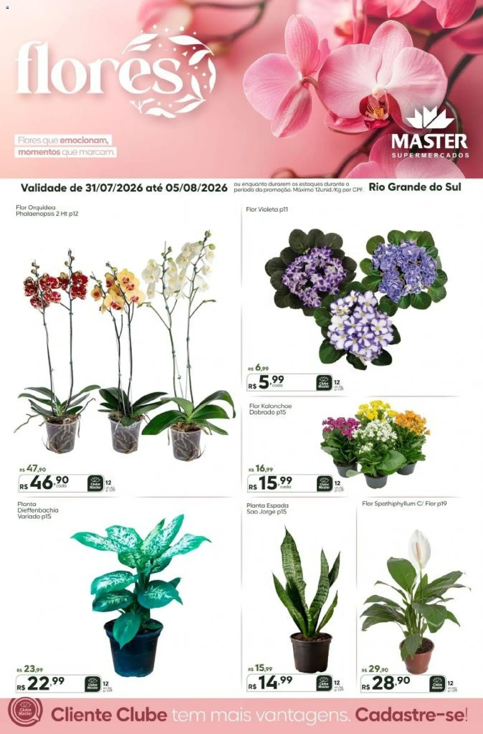 Master Folheto - válido de 31/07/2026 | Página: 1 | Produtos: Flores