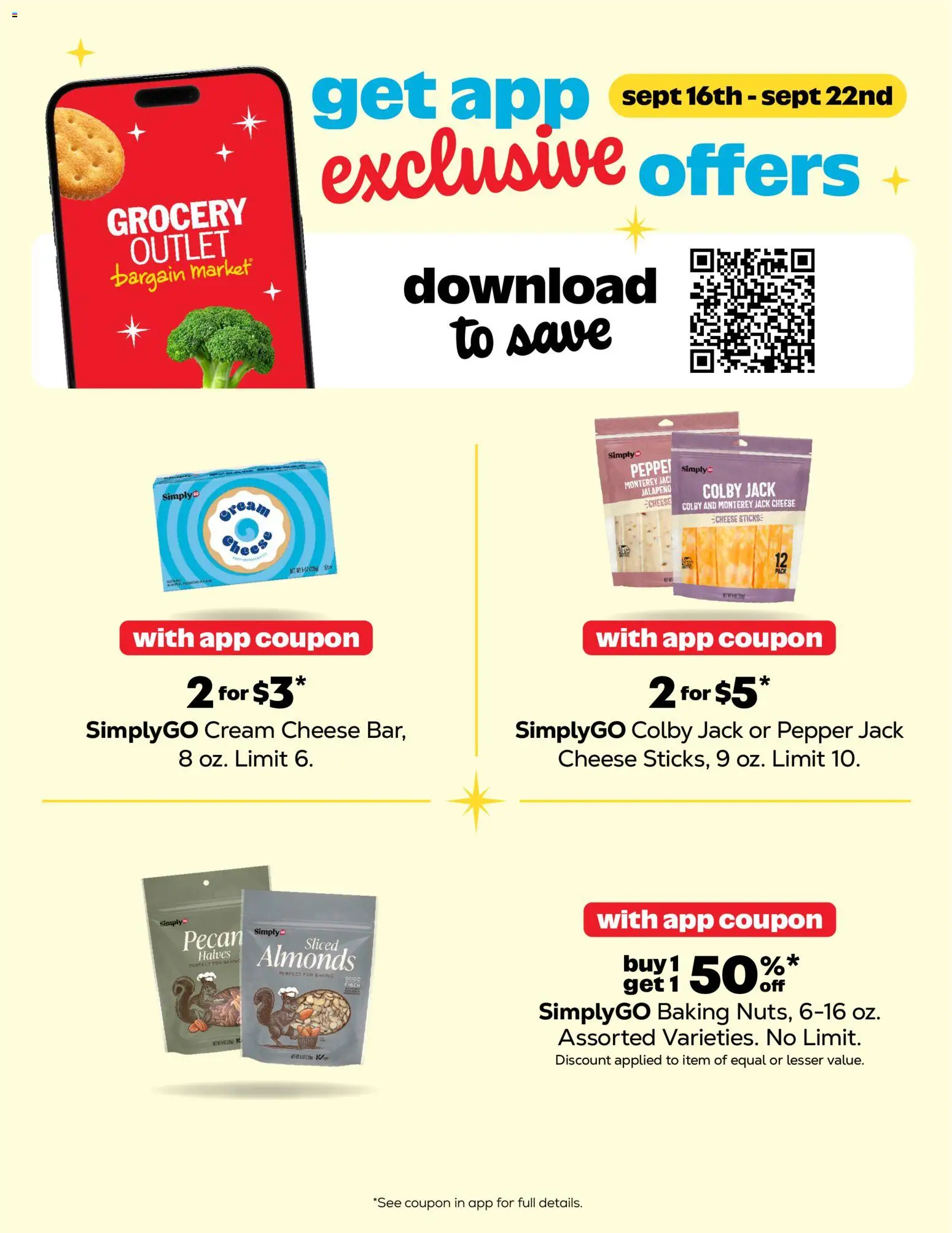 Grocery Outlet Weekly Ad - valid from 09/16/2026 | Page: 6 | Products: Almonds, Cream cheese, Cheese, Cream