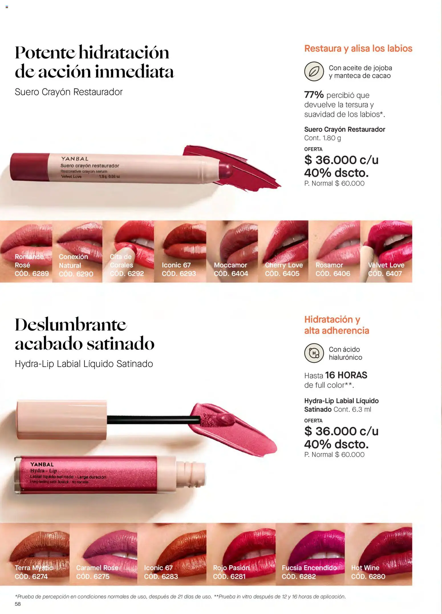 Yanbal revista - valida desde el 20/06/2026 | Página: 58 | Productos: Serum, Manteca, Aceite
