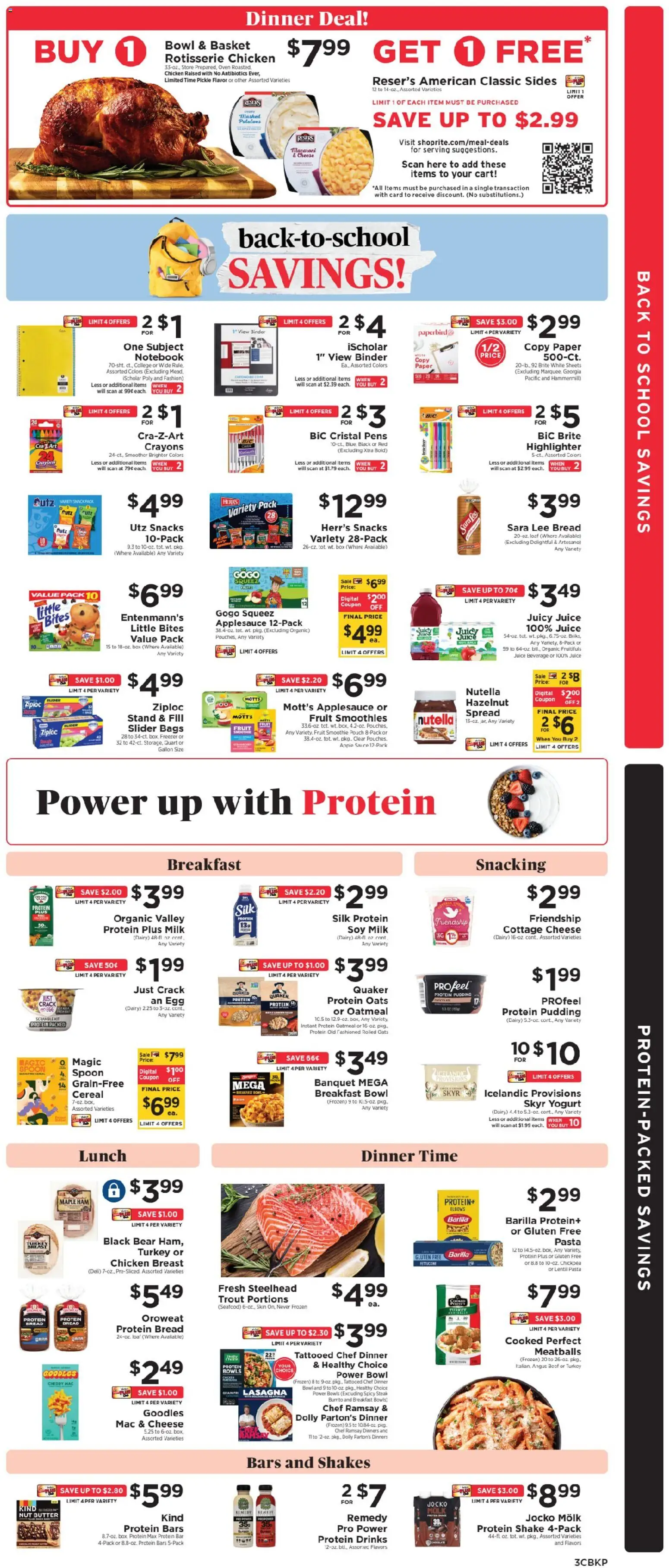 ShopRite Weekly Ad - valid from 09/06/2026 | Page: 5 | Products: Chicken, Cottage cheese, Oatmeal, Lasagna