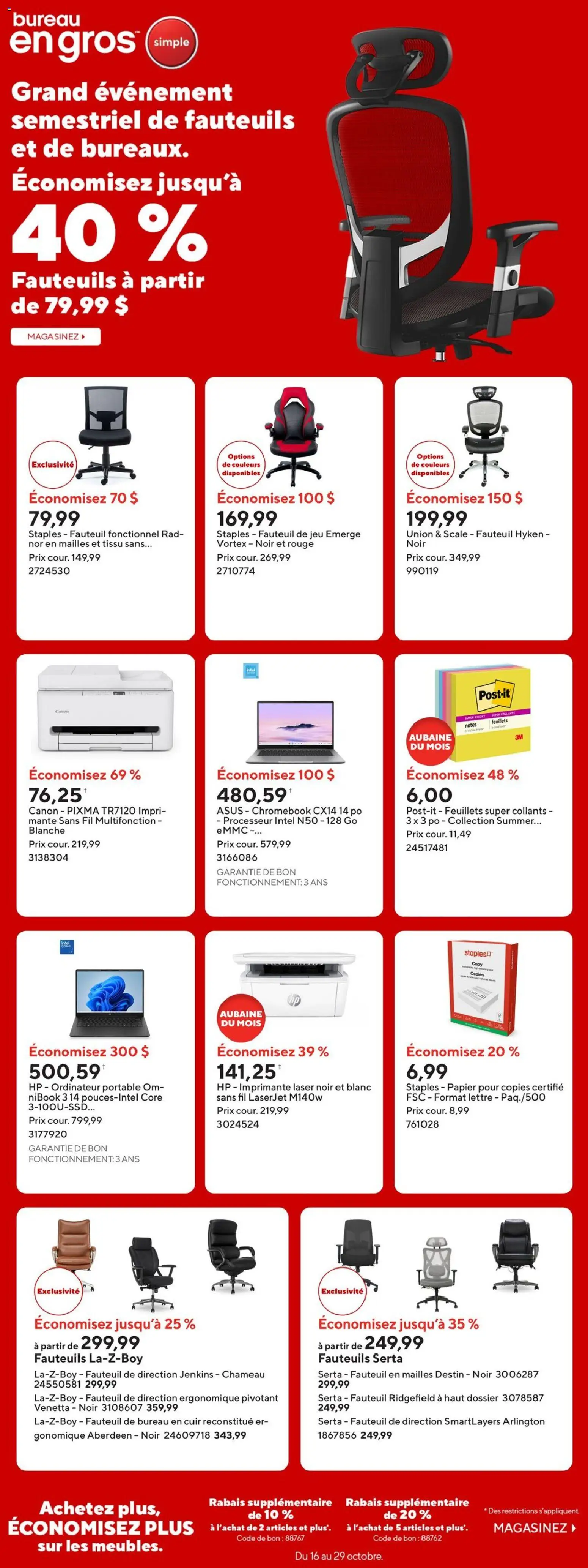 Staples flyer valid from Oct 16, 2026 | Page: 1