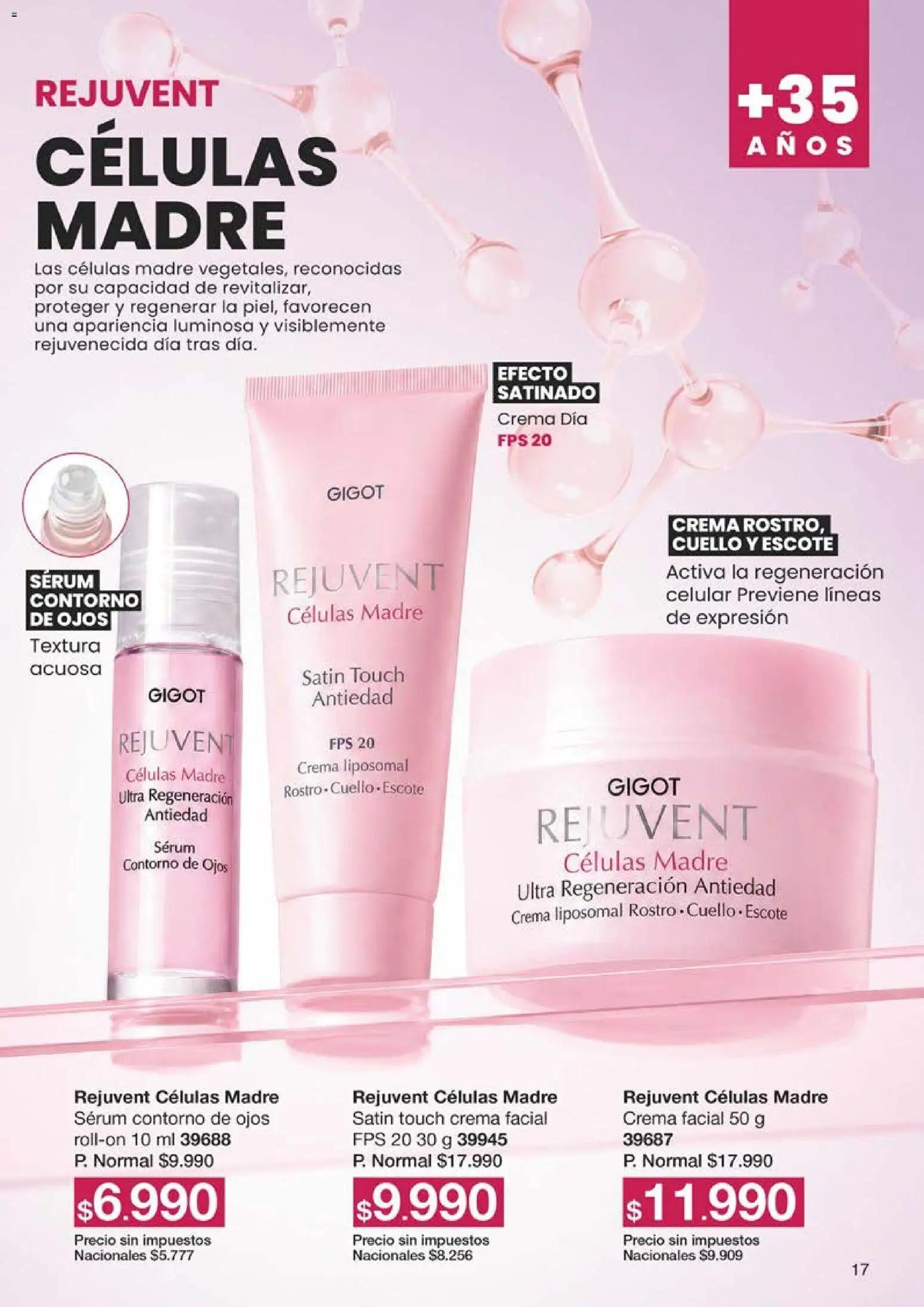 Gigot catálogo │ válido desde el 29/09/2026 | Página: 17 | Productos: Crema facial, Contorno de ojos, Serum, Contorno