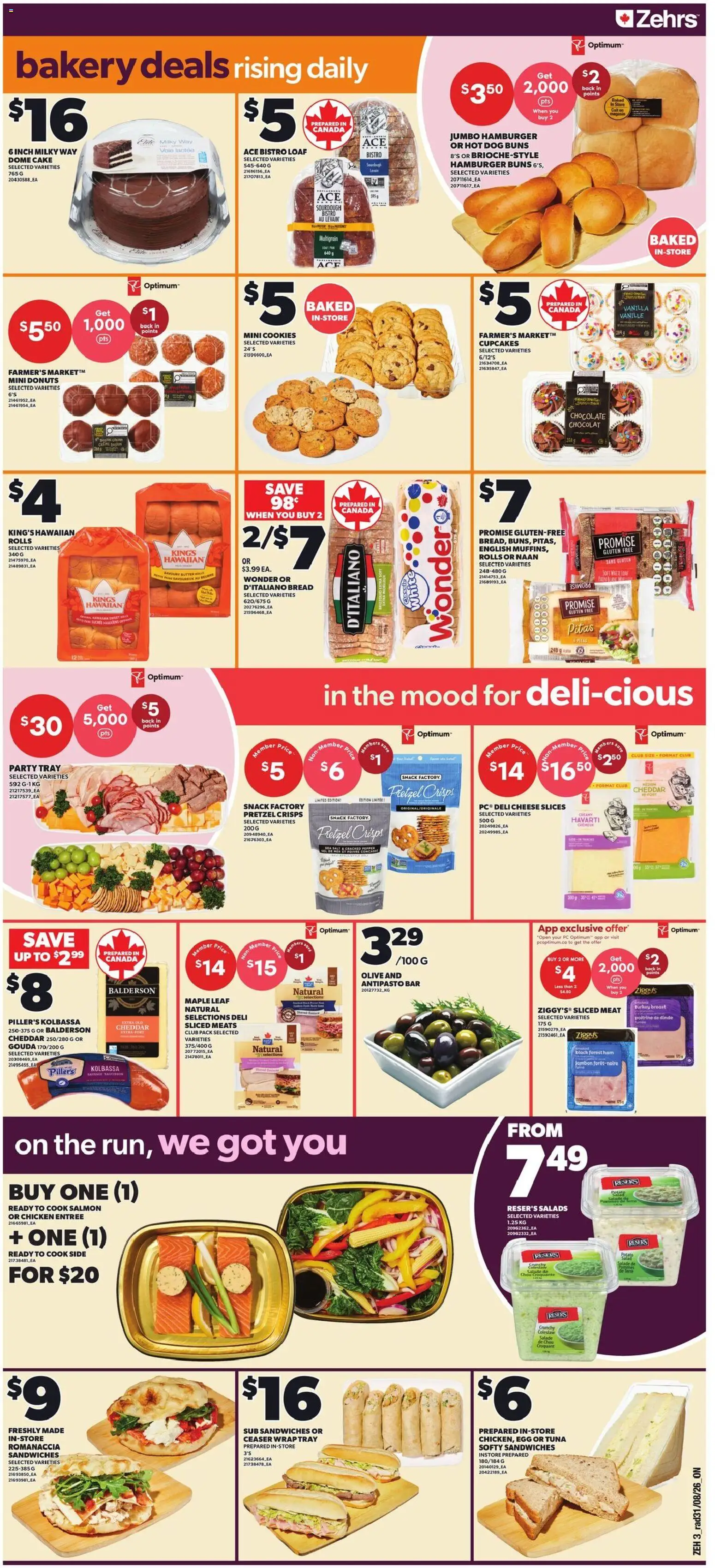 Zehrs flyer valid from Sep 3, 2026 | Page: 4 | Products: PC, Salt, Cheese, Ham