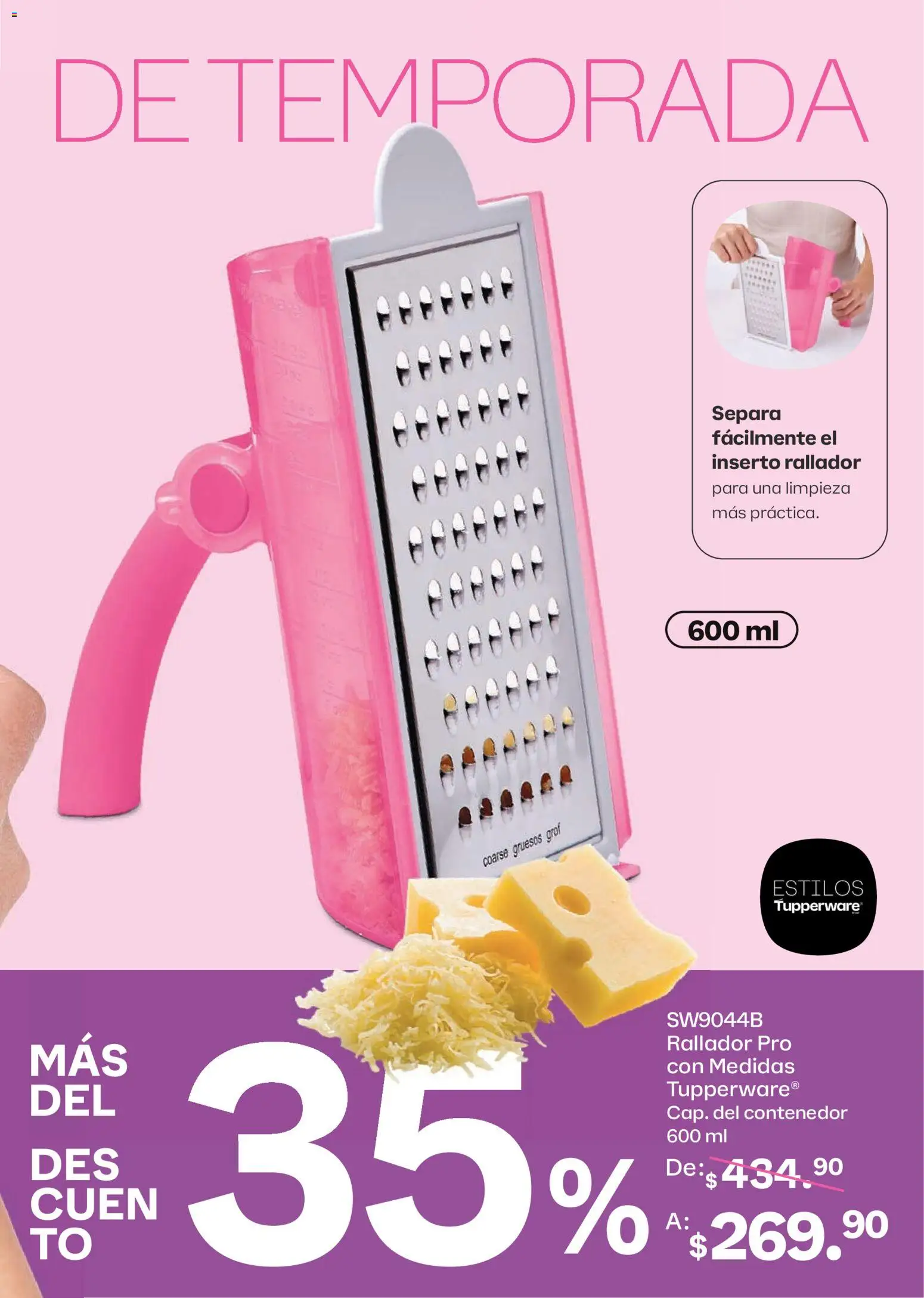 Nuevas ofertas de Tupperware válidas en toda la República Mexicana desde el 07/09/2026. ¡Encuentra las mejores ofertas en Tupperware catálogo! | Página: 17 | Productos: Rallador, Contenedor