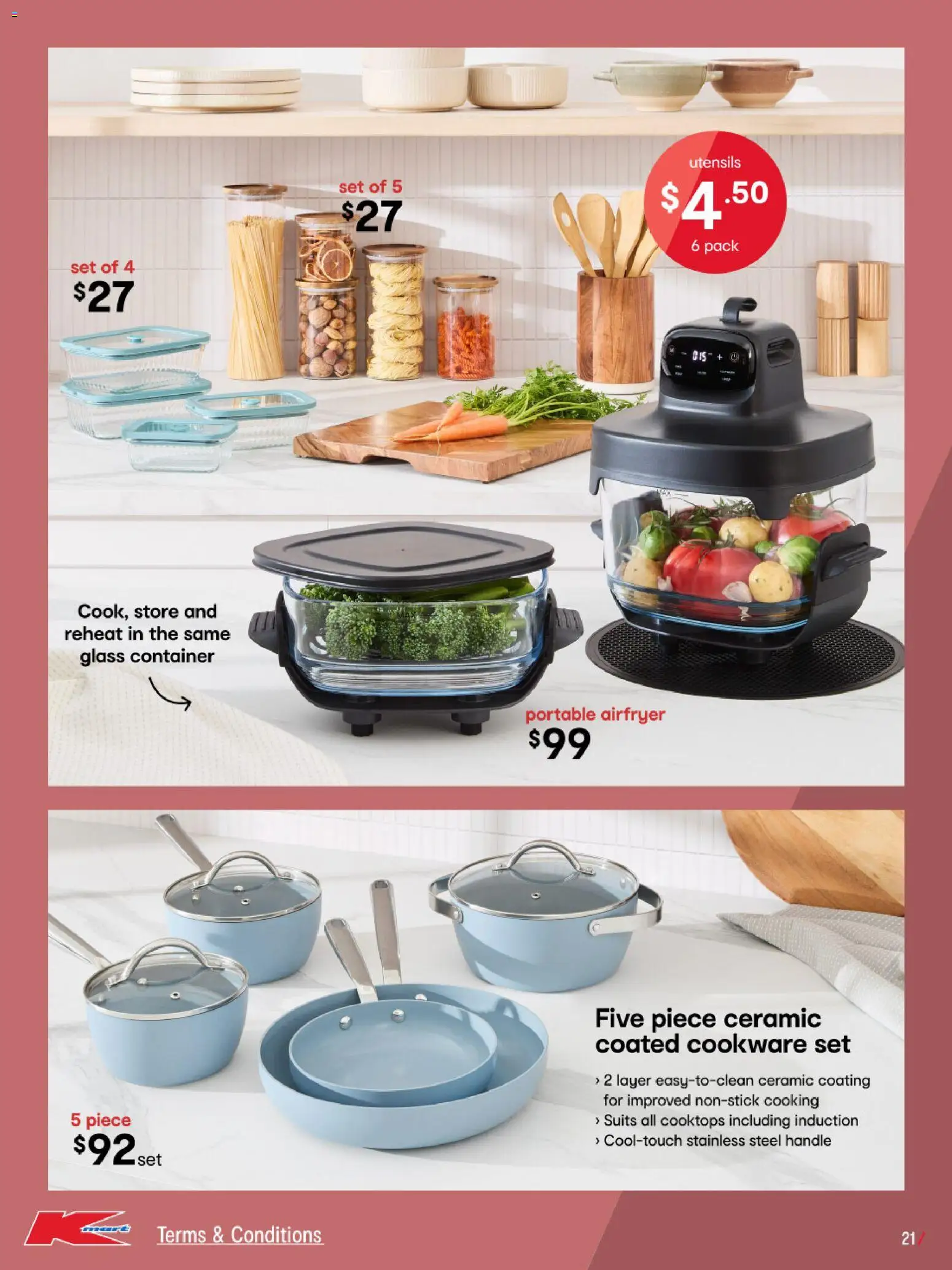 Kmart catalogue - valid from 27/08/2026 | Page: 21 | Products: Cookware set, Cookware, Utensils, Portable