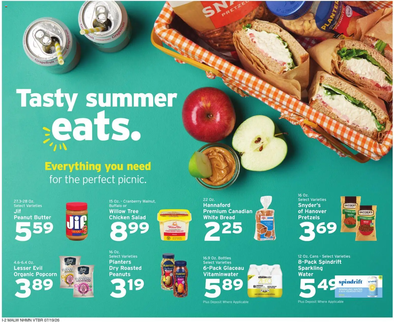 Hannaford Weekly Ad - valid from 07/19/2026 | Page: 10 | Products: Butter, Bread, Salad, Water
