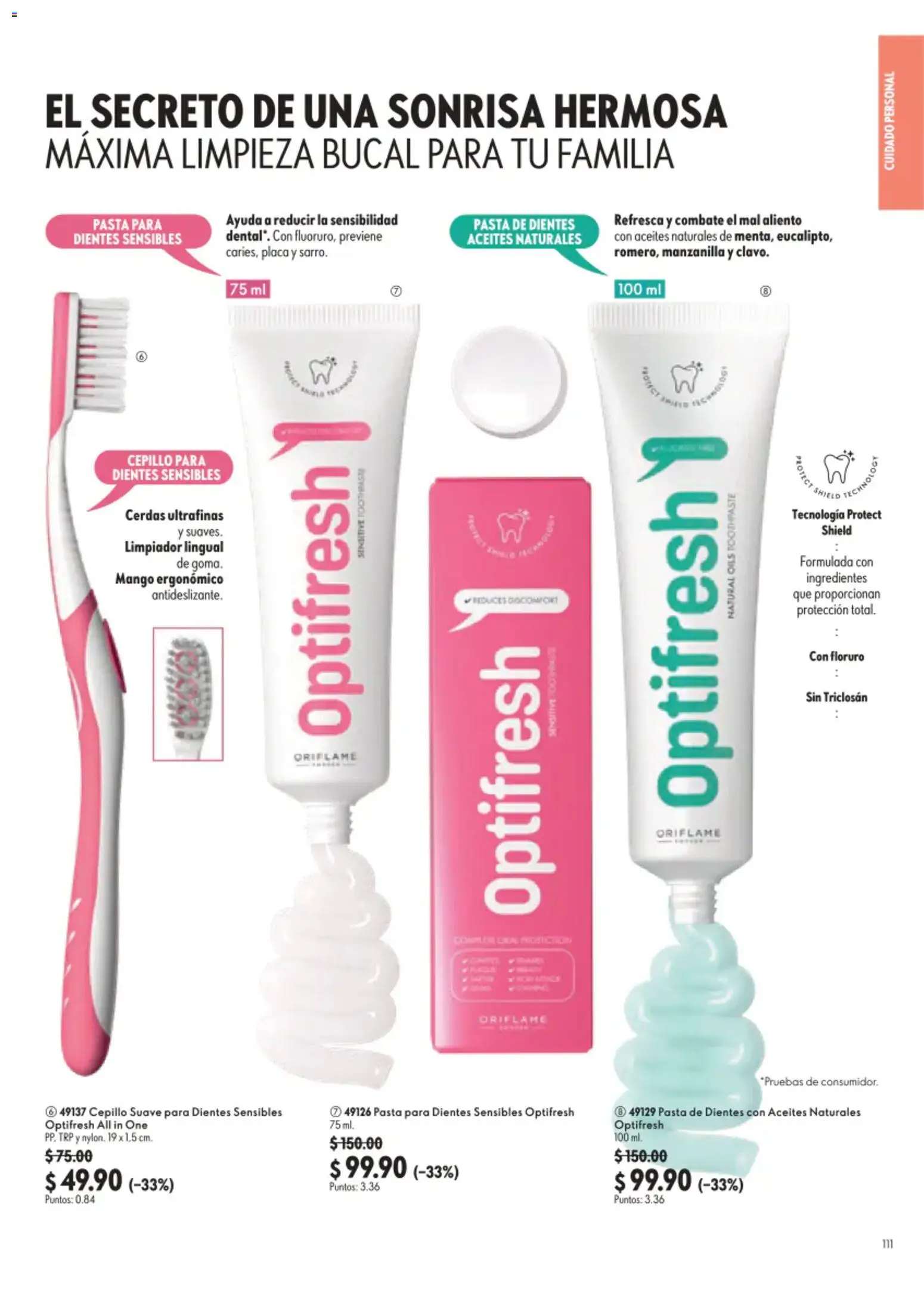 Nuevas ofertas de Oriflame válidas en toda la República Mexicana desde el 22/08/2026. ¡Encuentra las mejores ofertas en Oriflame campaña 12 2026! | Página: 111 | Productos: Cepillo, Mango, Pasta, Limpiador