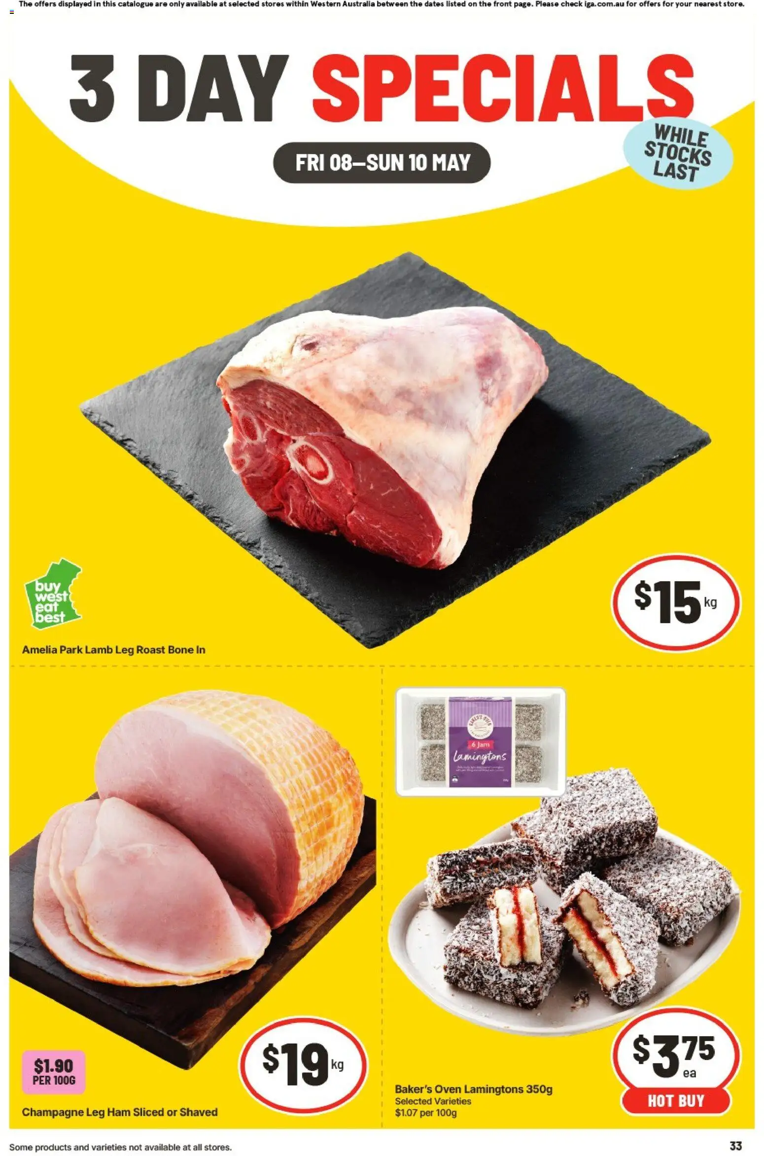 IGA catalogue - valid from 08.05.2026 | Page: 1 | Products: Ham, Lamb, Lamingtons, Oven