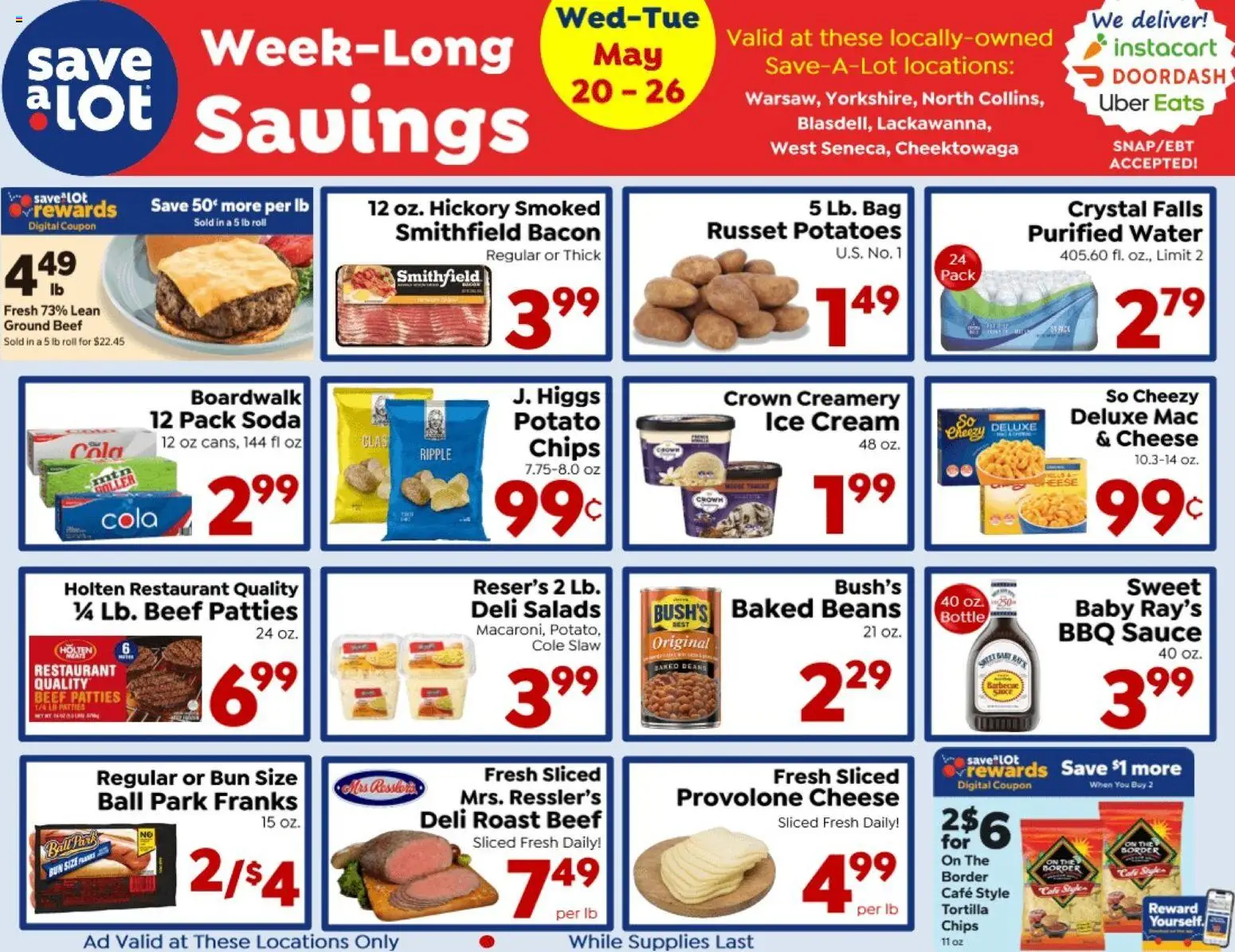 Save a Lot Ad - valid from 20.05.2026 | Page: 1 | Products: Cheese, Chips, Cream, Sauce