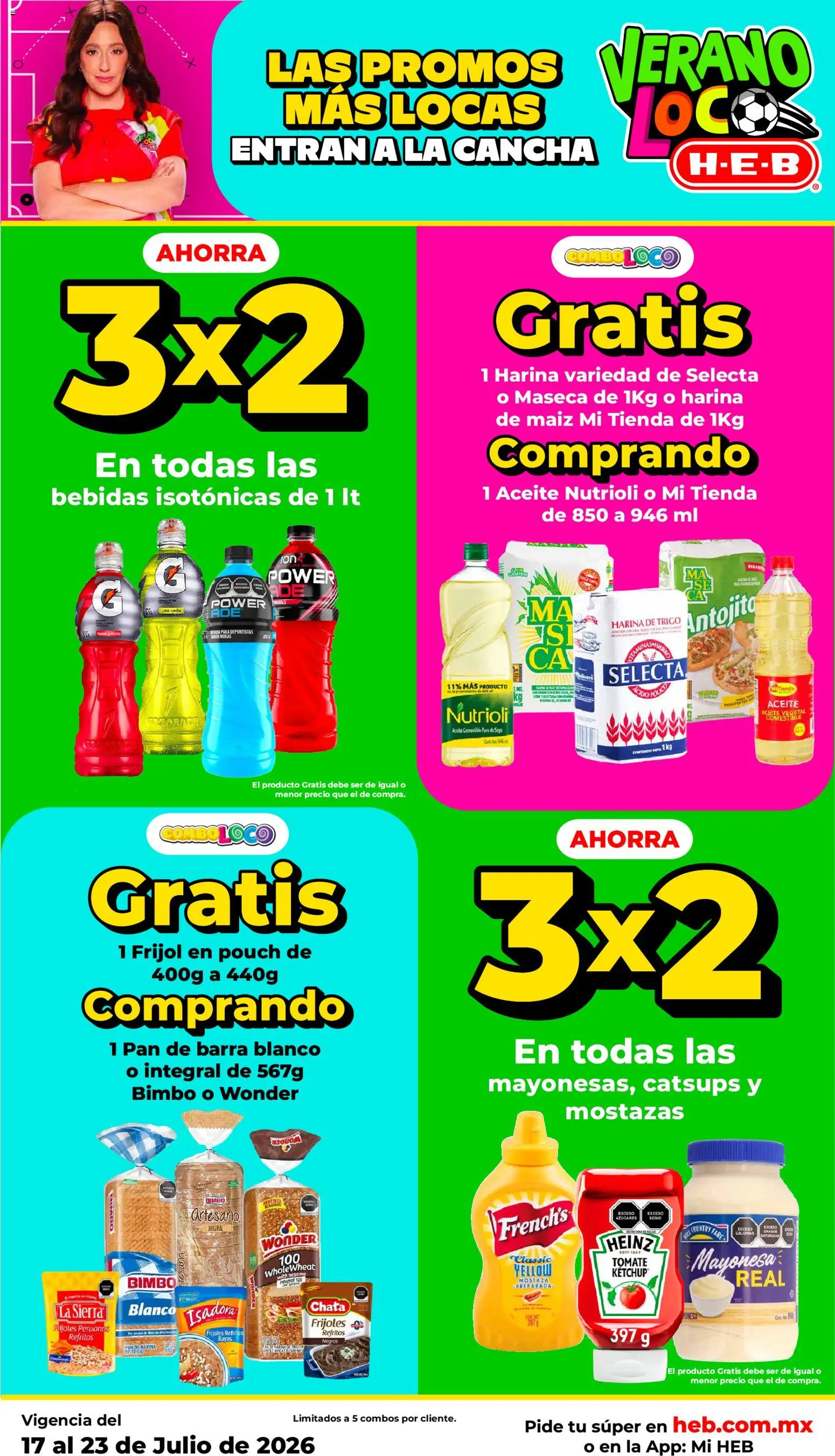 Nuevas ofertas de H-E-B válidas en toda la República Mexicana desde el 17/07/2026. ¡Encuentra las mejores ofertas en H-E-B folleto! | Página: 10 | Productos: Harina, Mayonesa, Vitaminas, Sierra