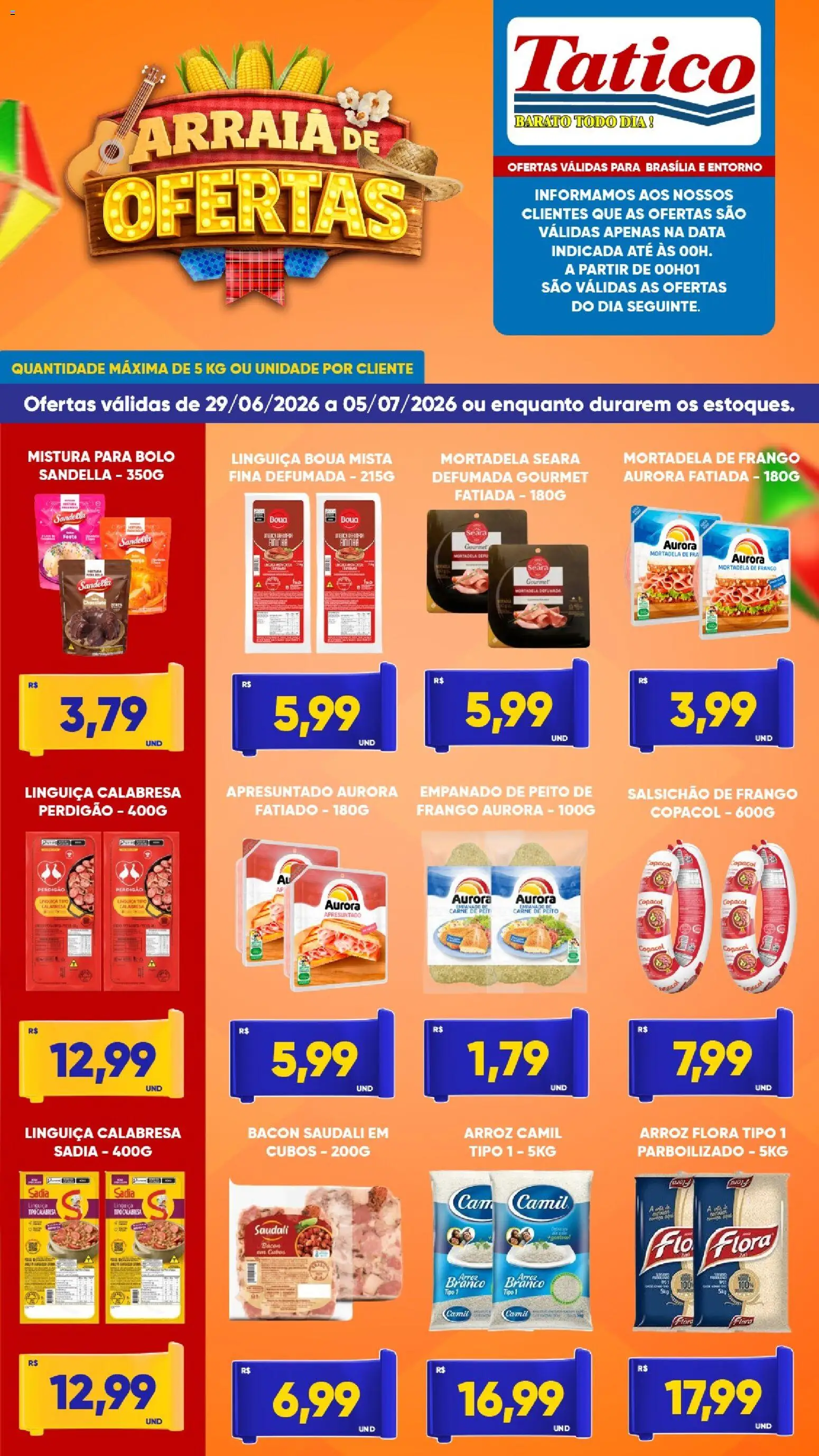 Tatico Folheto - válido de 29/06/2026 | Página: 3 | Produtos: Carne, Bolo, Frango, Mistura para bolo