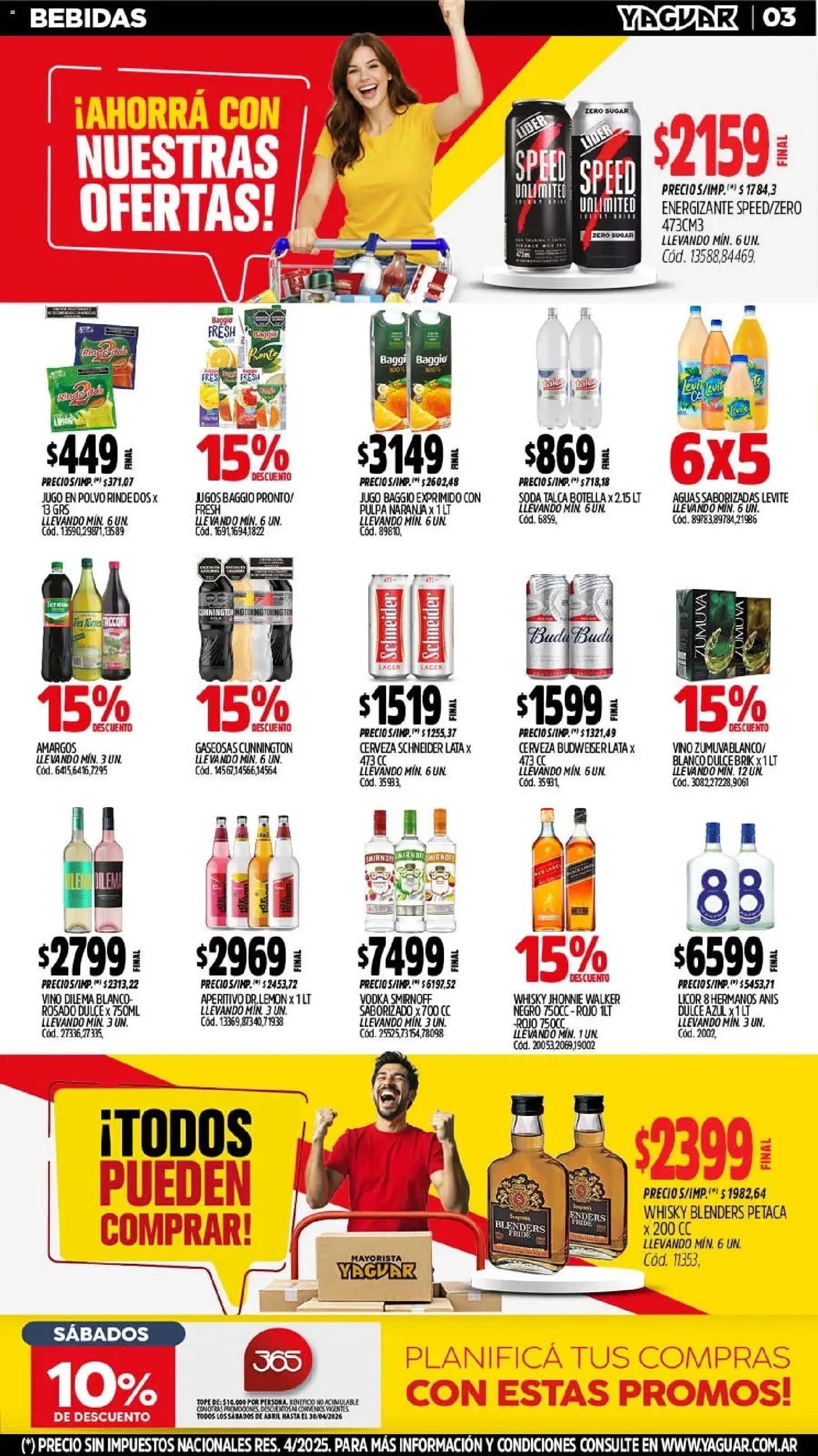 Yaguar - Oferta Semanal Mendoza │ válido desde el 11.05.2026 | Página: 3 | Productos: Vodka, Polvo, Jugo, Vino