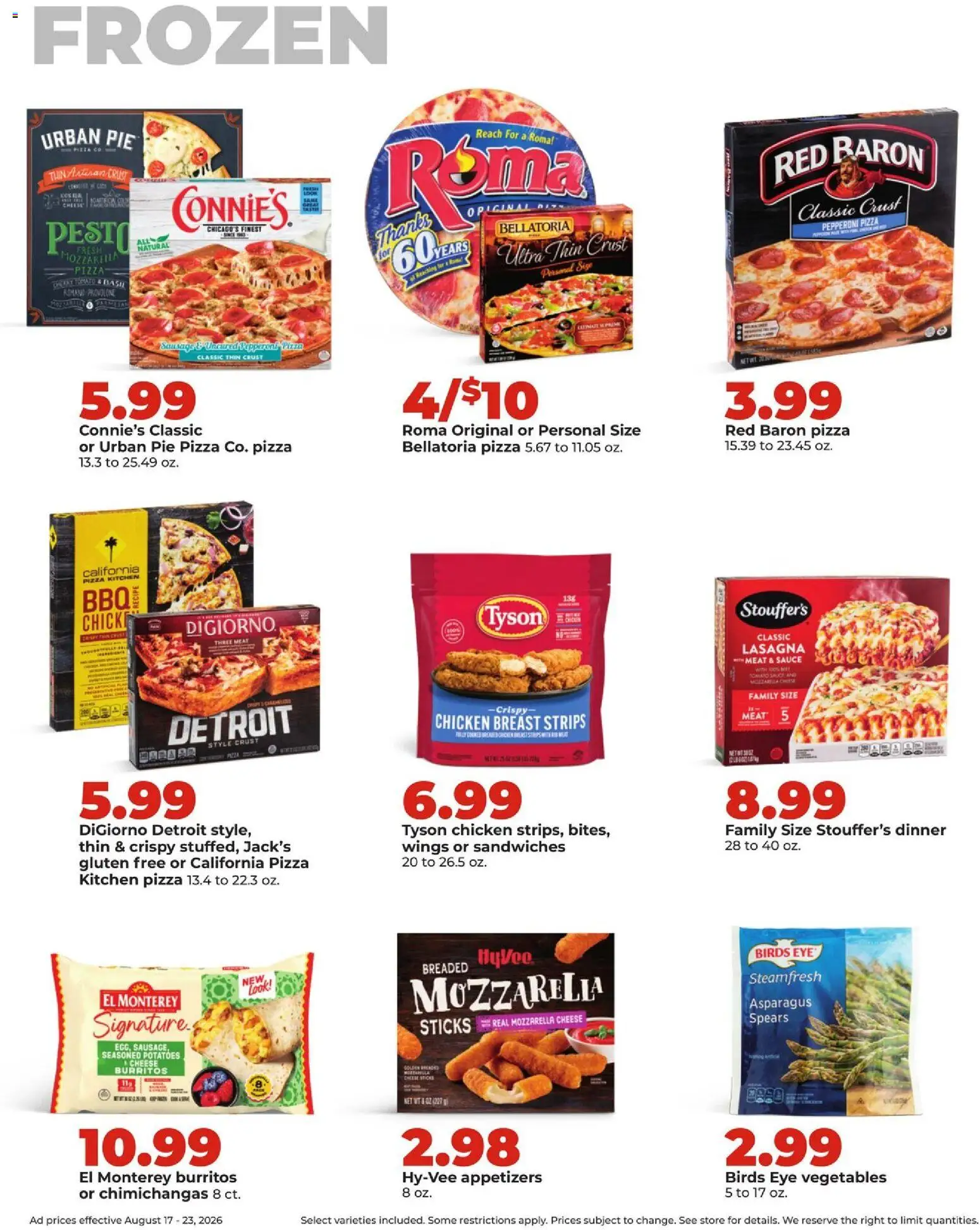 HyVee Weekly Ad - valid from 08/17/2026 | Page: 27 | Products: Pizza, Sauce, Sausage, Pesto