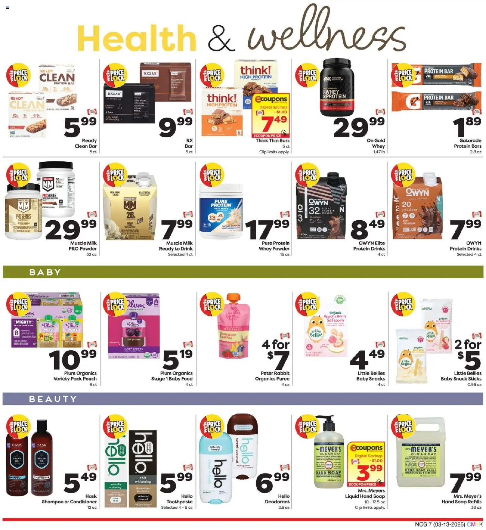Weis Natural & Living - valid from 08/13/2026 | Page: 7 | Products: Rabbit, Powder, Whey protein, Toothpaste