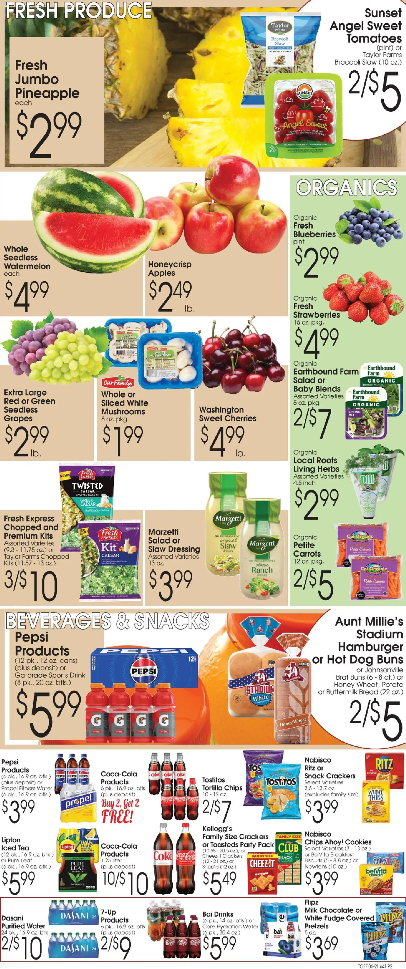Family Fare Ad - valid from 06/21/2026 | Page: 2 | Products: Mushrooms, Bread, Watermelon, Grapes