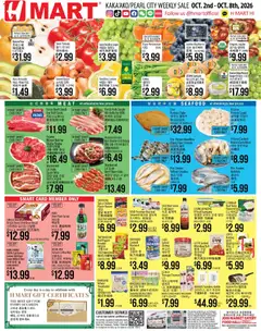 Preview of Hmart weekly ads valid from 10/02/2026 | Page: 1 | Products: Pork shoulder, Rice, Sauce, Melon