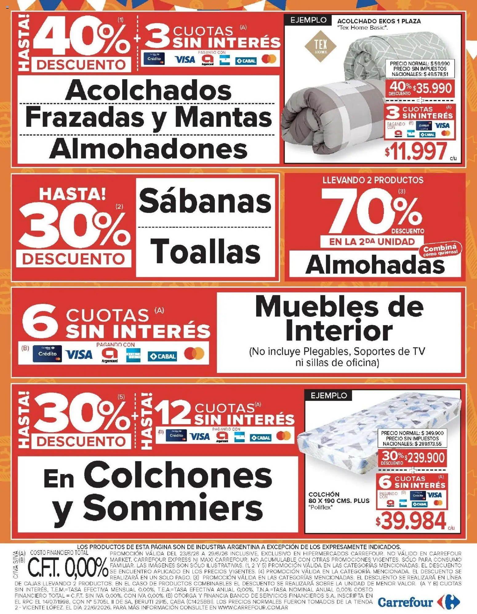 Carrefour ofertas │ válido desde el 23/06/2026 | Página: 24 | Productos: Sabanas, Toallas, Acolchado, Sobre