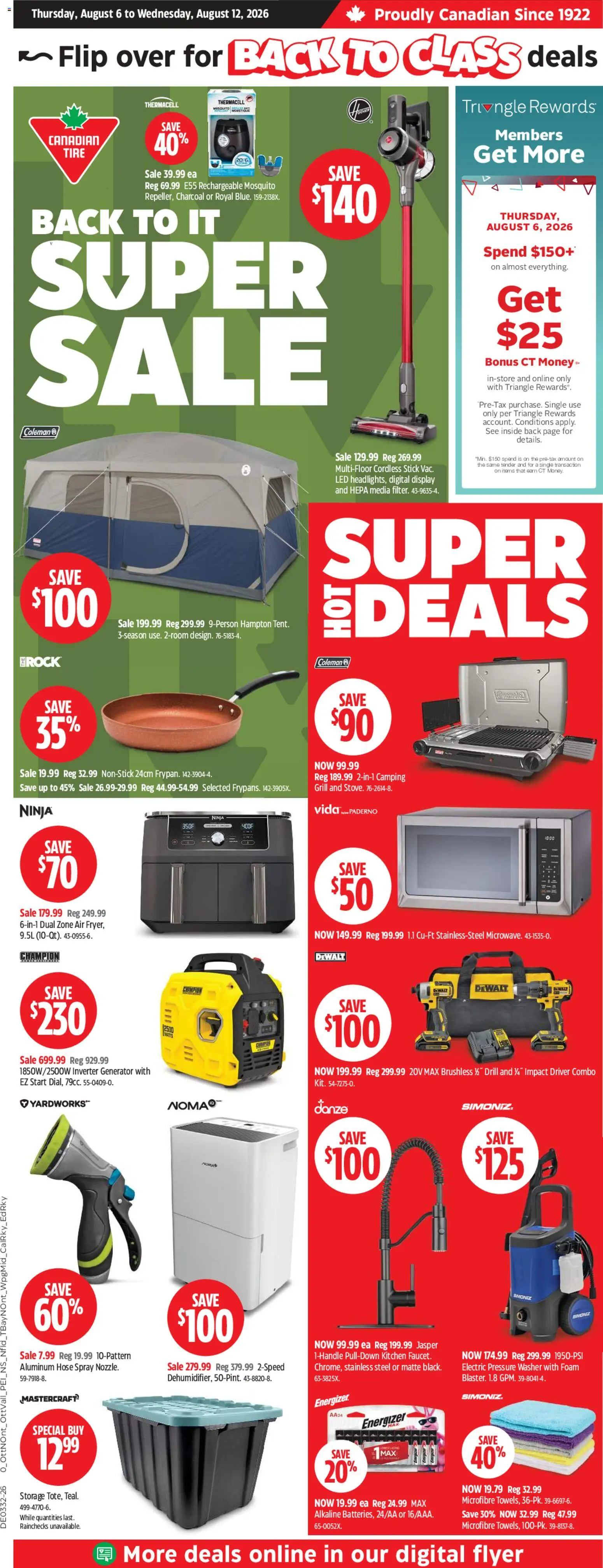 Canadian Tire flyer valid from Aug 6, 2026 | Page: 1 | Products: Grill