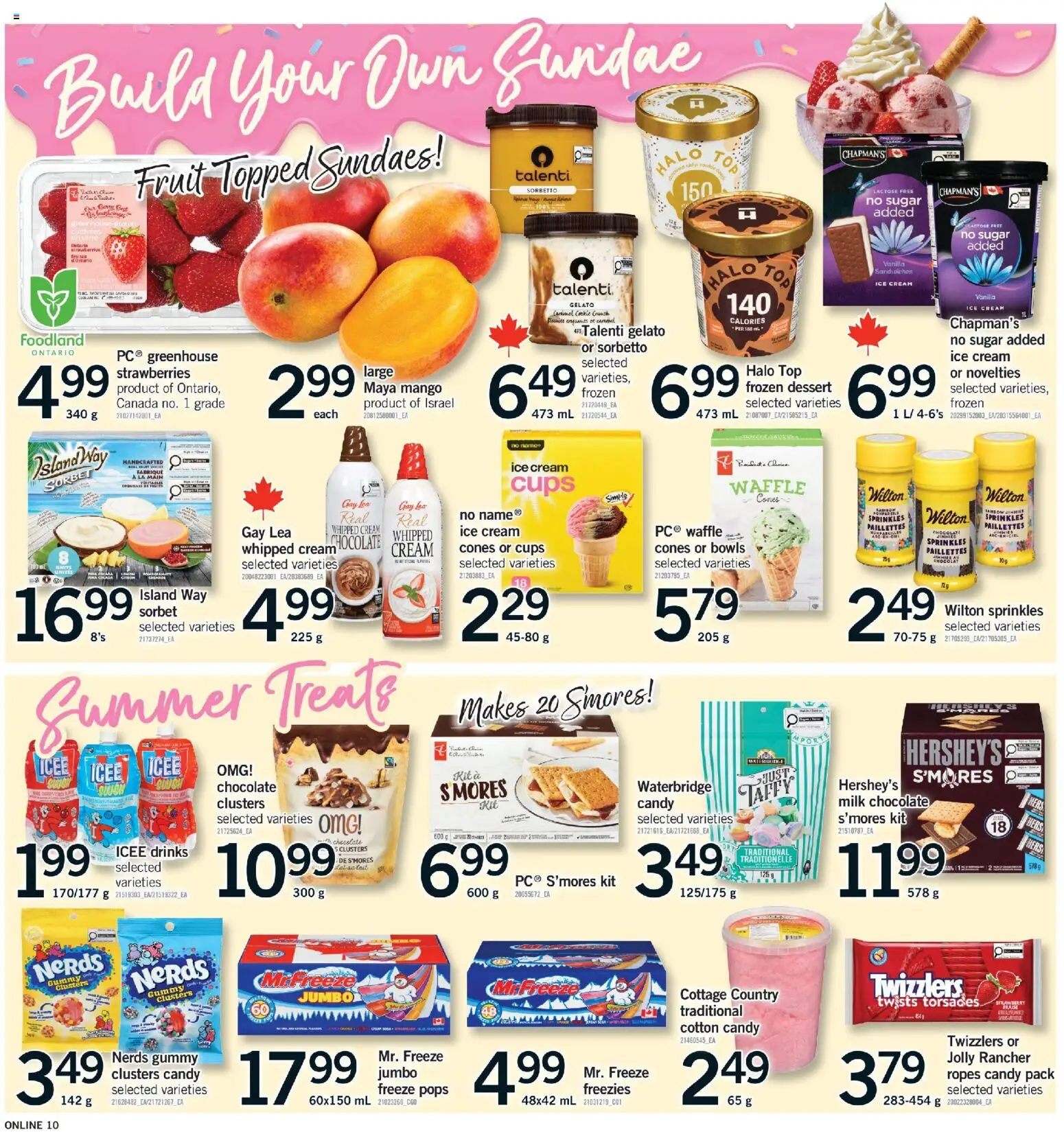 Fortinos flyer valid from Jul 16, 2026 | Page: 10 | Products: Whipped cream, Fruit, Dessert, Vanilla
