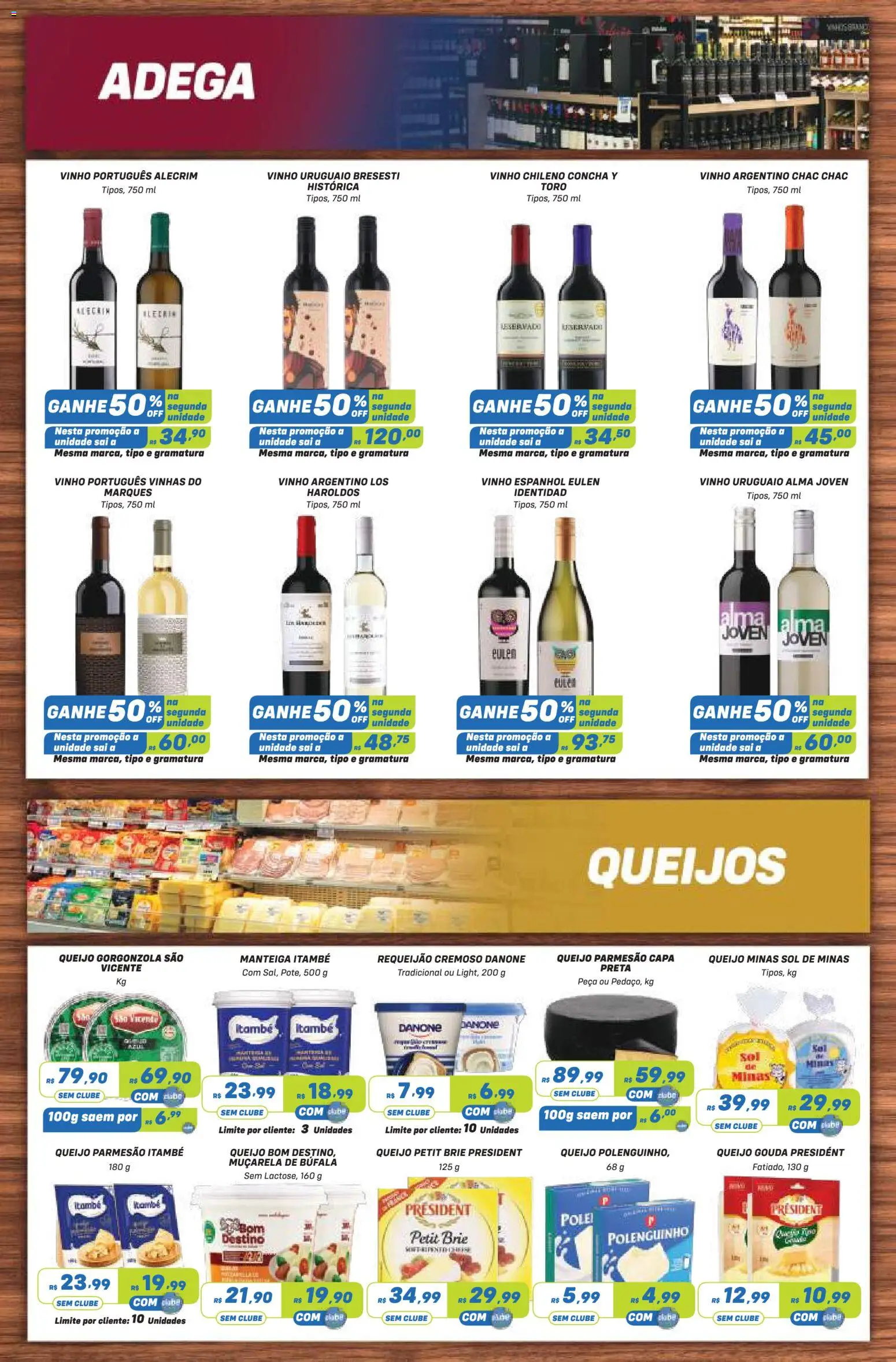Prezunic Folheto - válido de 16/07/2026 | Página: 6 | Produtos: Manteiga, Vinho, Muçarela, Requeijão