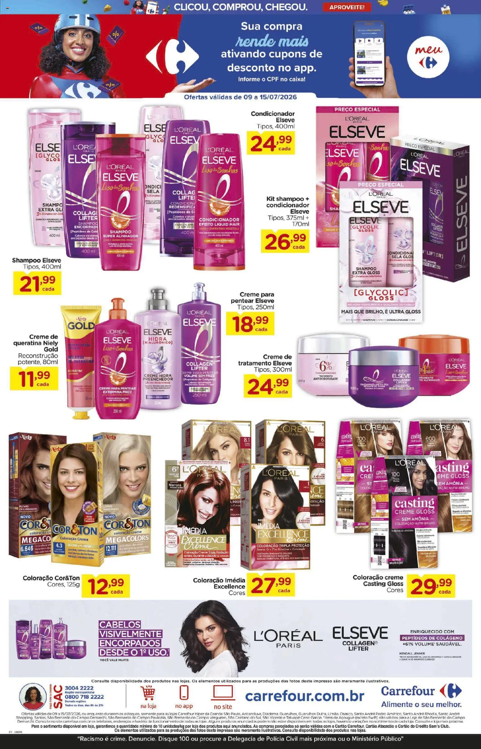 Carrefour Folheto - válido de 09/07/2026 | Página: 6 | Produtos: Colágeno, Condicionador, Caixa, Creme