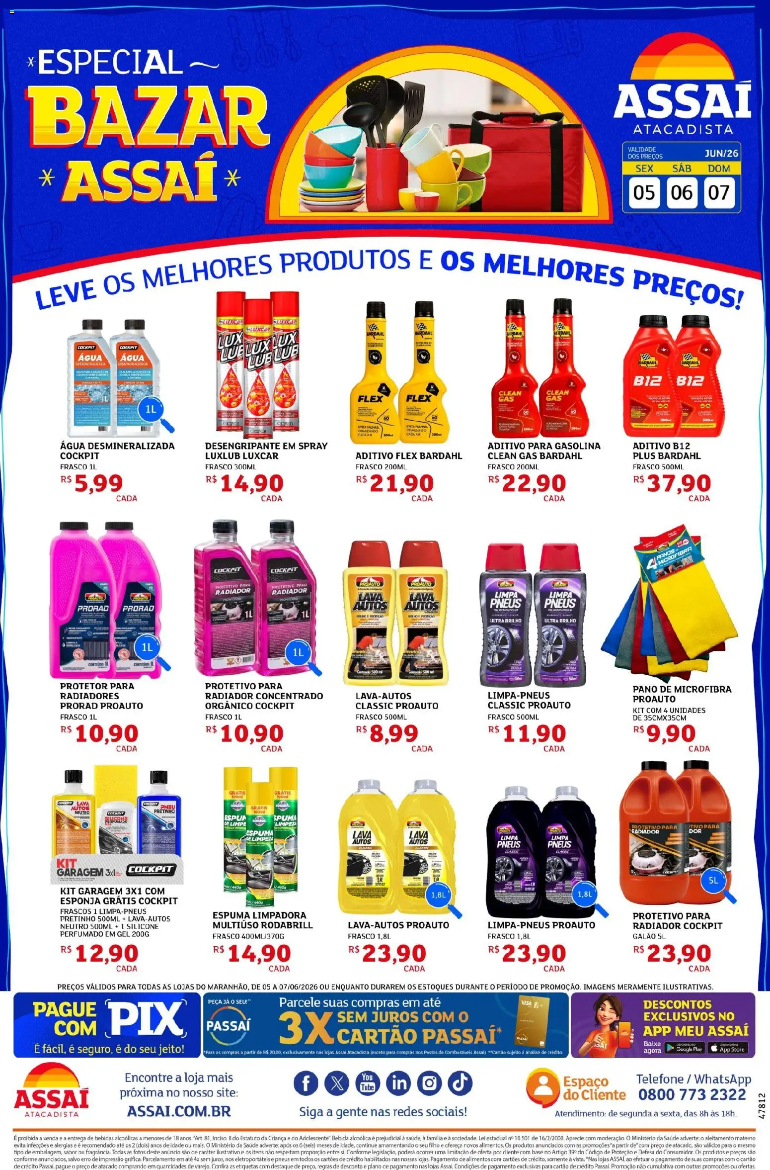 Assaí Atacadista Folheto - válido de 06.06.2026 | Página: 1 | Produtos: Pasta, Pneus, Base, Bebida