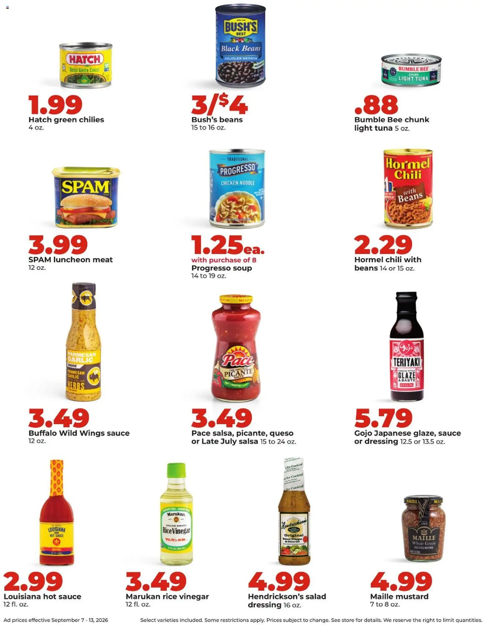 HyVee Weekly Ad - valid from 09/07/2026 | Page: 26 | Products: Vinegar, Mustard, Garlic, Chili