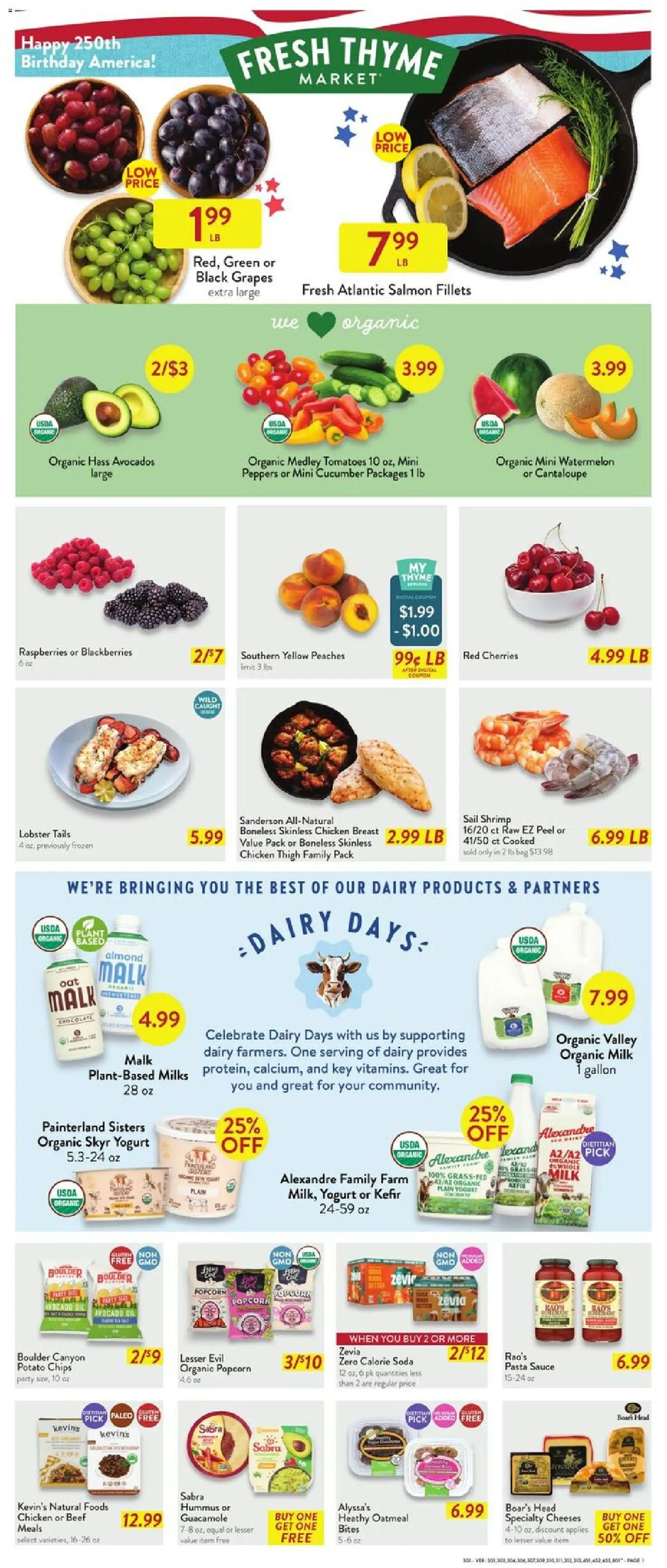Fresh Thyme Weekly Ad - OH - valid from 10.06.2026 | Page: 3 | Products: Peaches, Peppers, Beef, Sauce