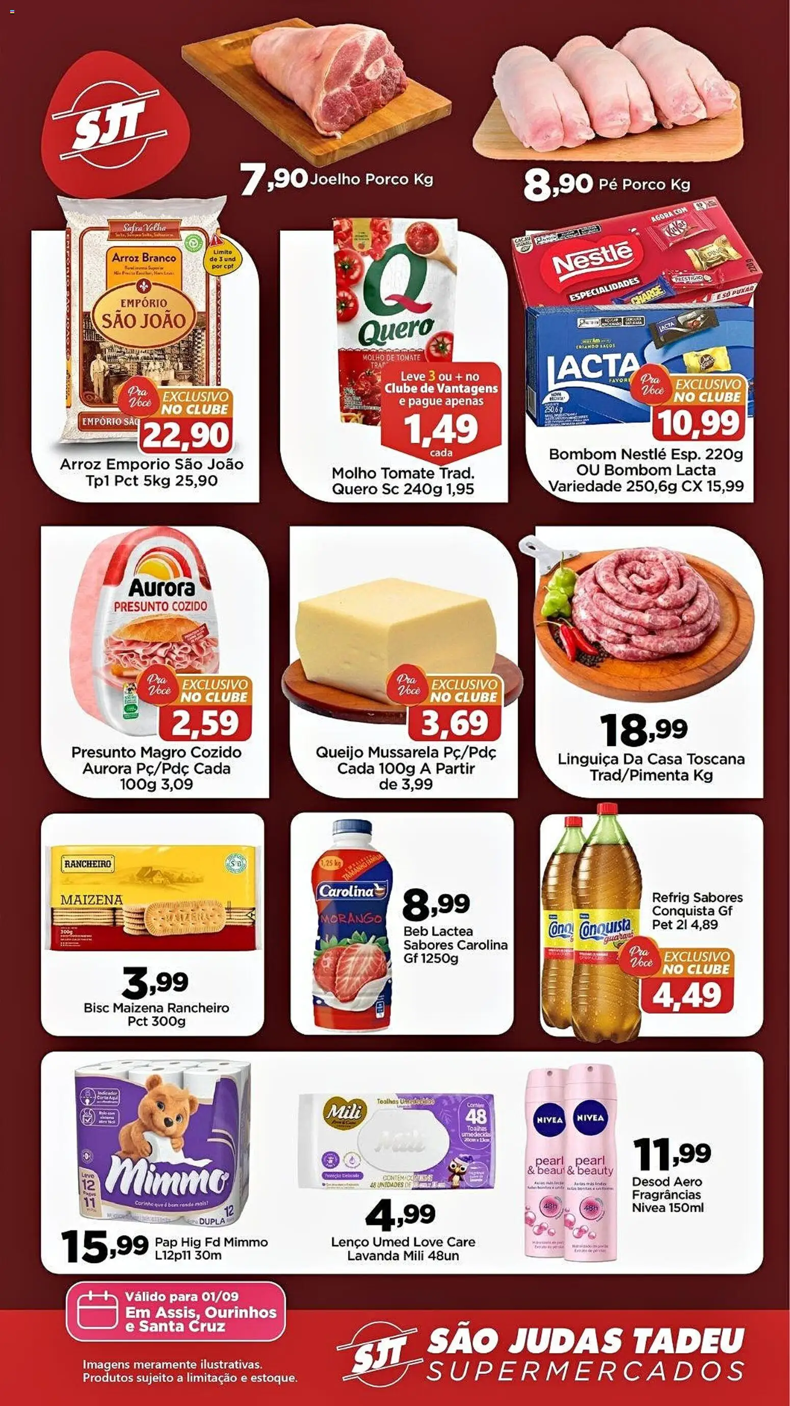 São Judas Tadeu Folheto - válido de 01/09/2026 | Página: 2 | Produtos: Especialidades, Molho de tomate, Queijo, Bombom