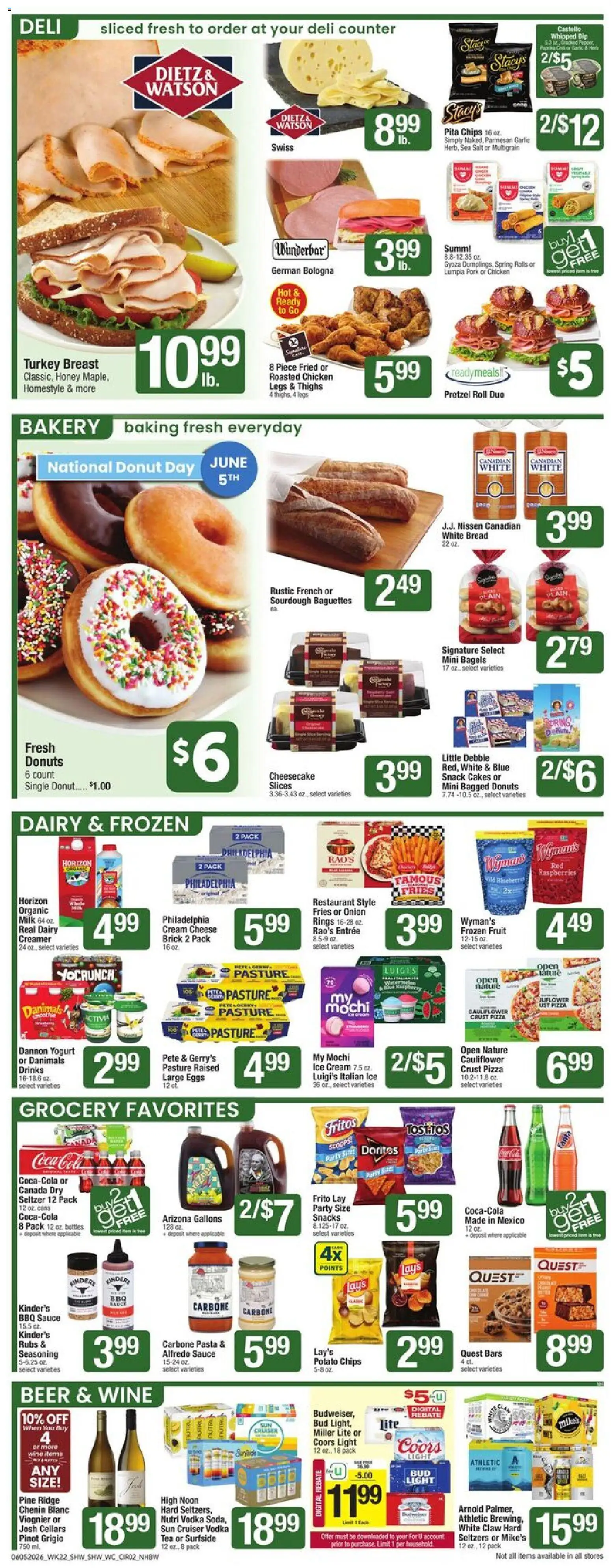 Shaw's Weekly Ad - NH - valid from 05.06.2026 | Page: 2 | Products: Milk, Pizza, Cream, Cheesecake