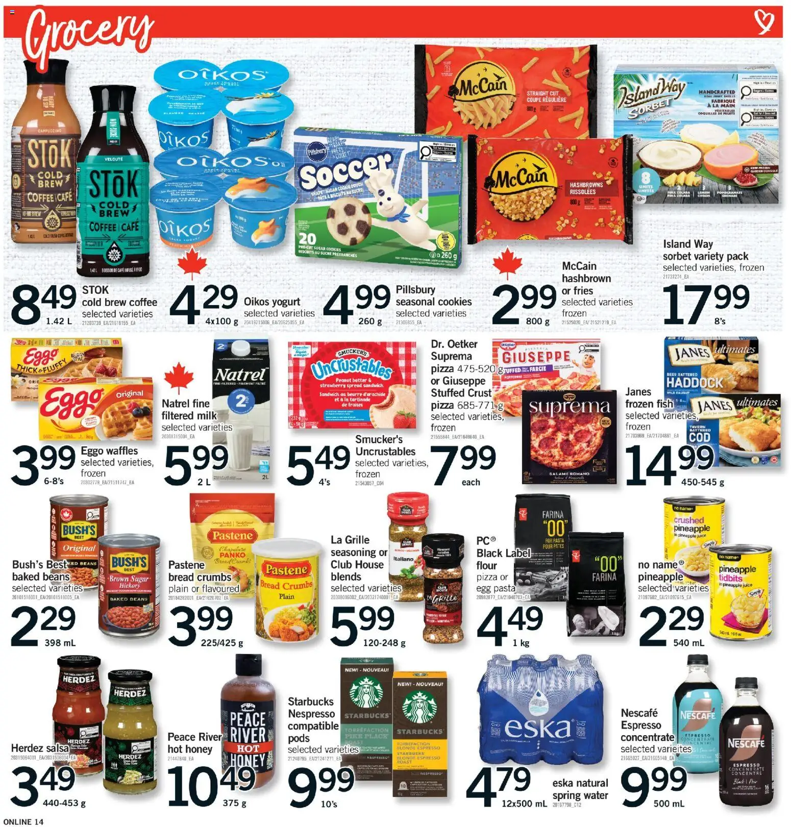 Fortinos flyer valid from 21.05.2026 | Page: 14 | Products: Pineapple, Pasta, Bread, Juice
