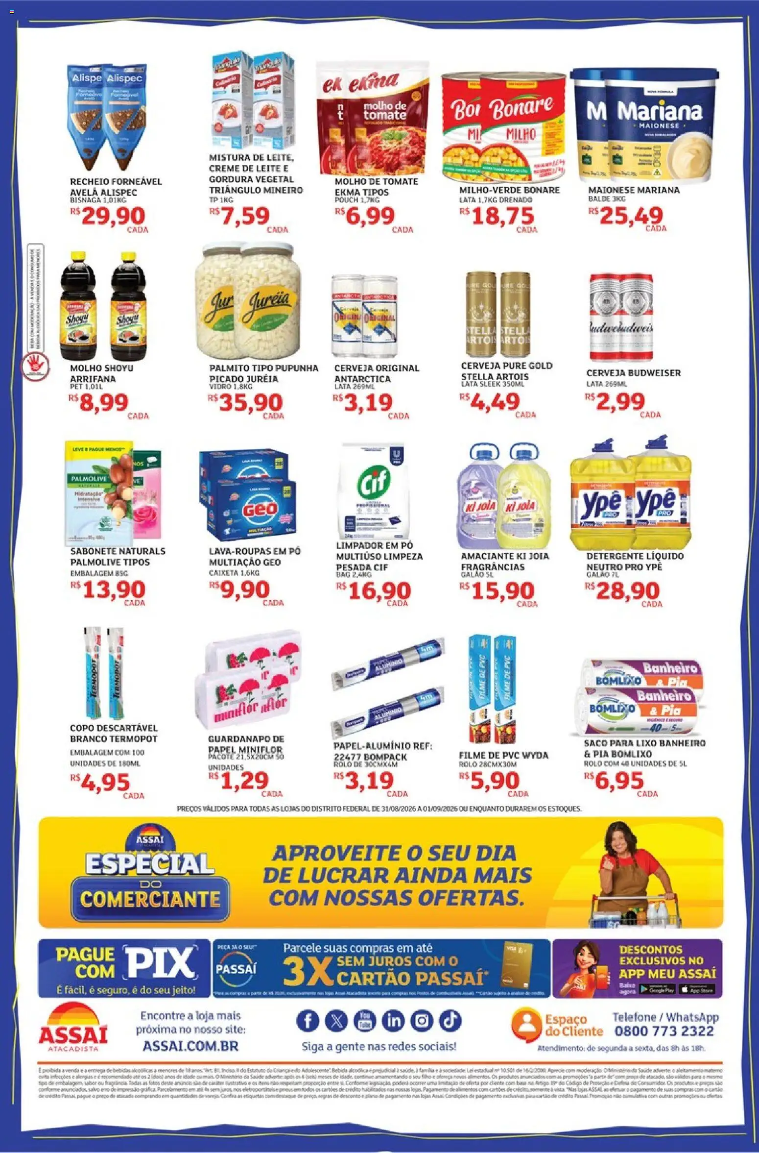Assaí Atacadista Folheto - válido de 31/08/2026 | Página: 2 | Produtos: Saco para lixo, Rolo, Bebidas, Balde