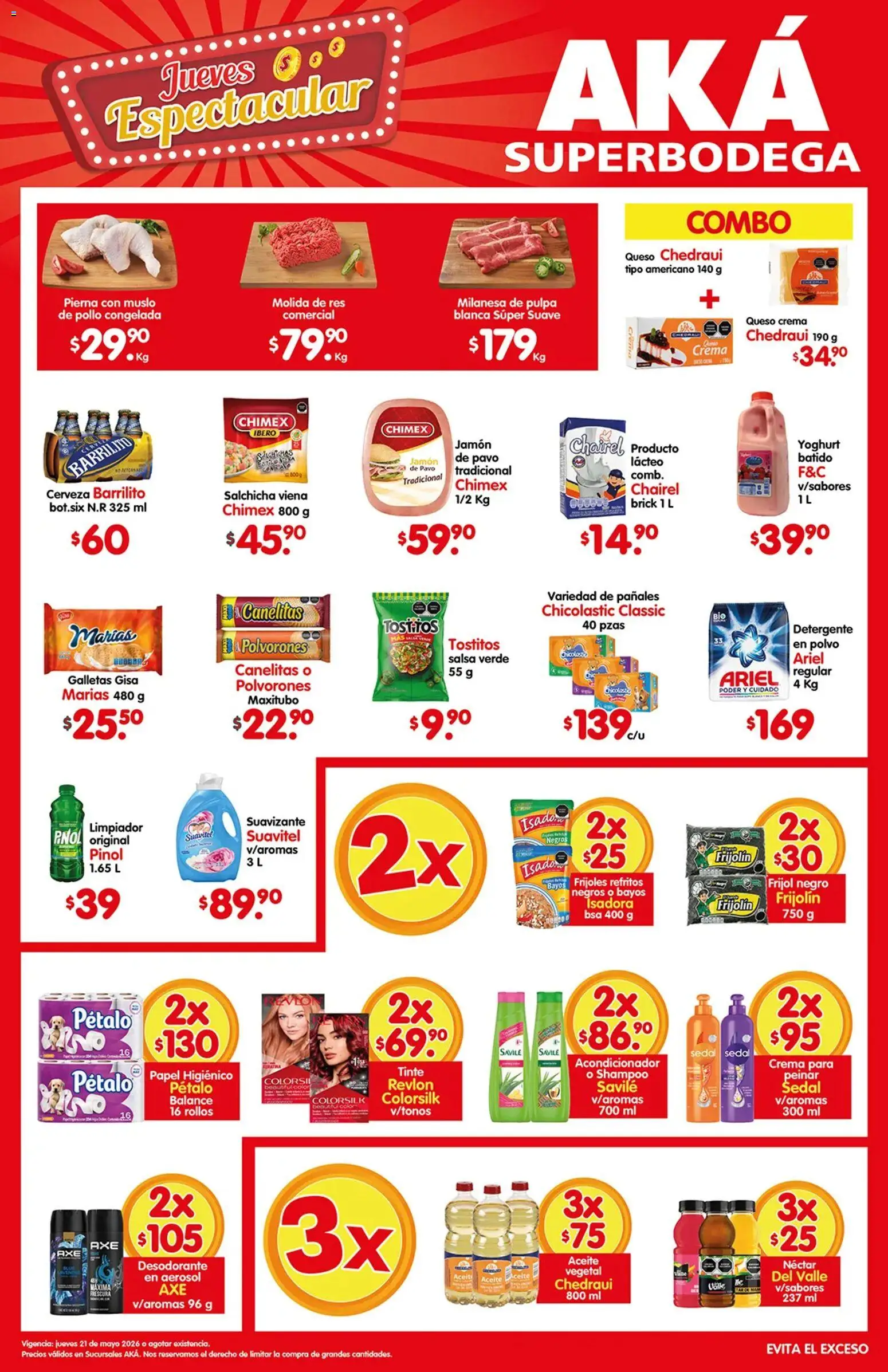 Nuevas ofertas de Arteli válidas en toda la República Mexicana desde el 21.05.2026. ¡Encuentra las mejores ofertas en Arteli folleto Aká Super Bodega! | Página: 1 | Productos: Milanesa, Salchicha, Cerveza, Papel higiénico