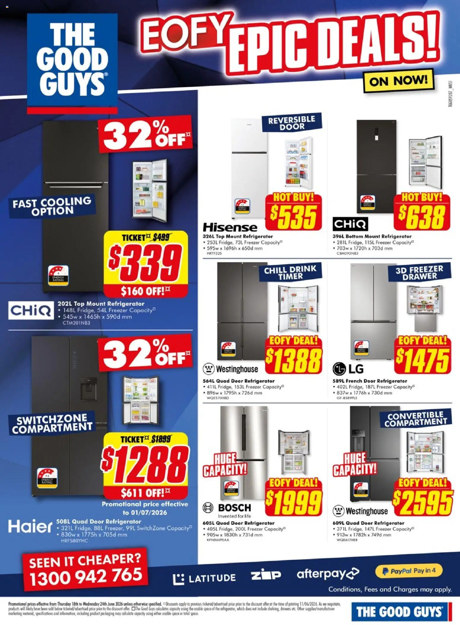The Good Guys catalogue - valid from 18.06.2026 | Page: 9 | Products: Drawer, Freezer, Refrigerator, Timer