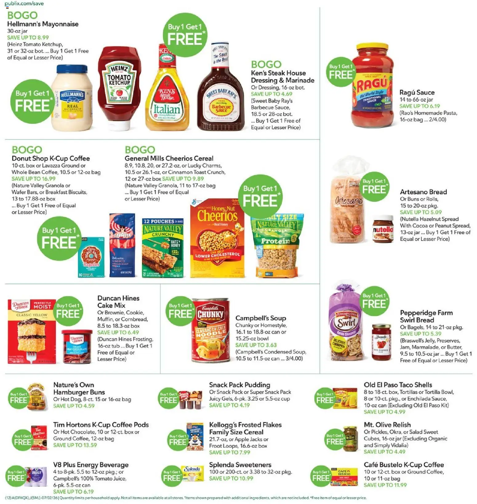 Publix Weekly Ad - valid from 07/01/2026 | Page: 12 | Products: Coffee, Mayonnaise, Sauce, Bag